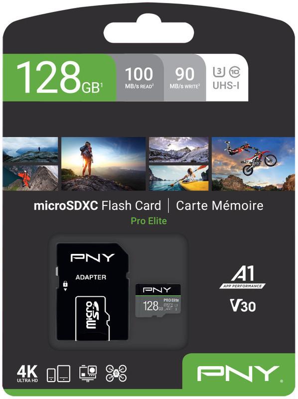 PNY PNY micro-SDXC Pro Elite 128GB P-SDU128V31100PRO-GE UHS-I U3 A1 & adapter