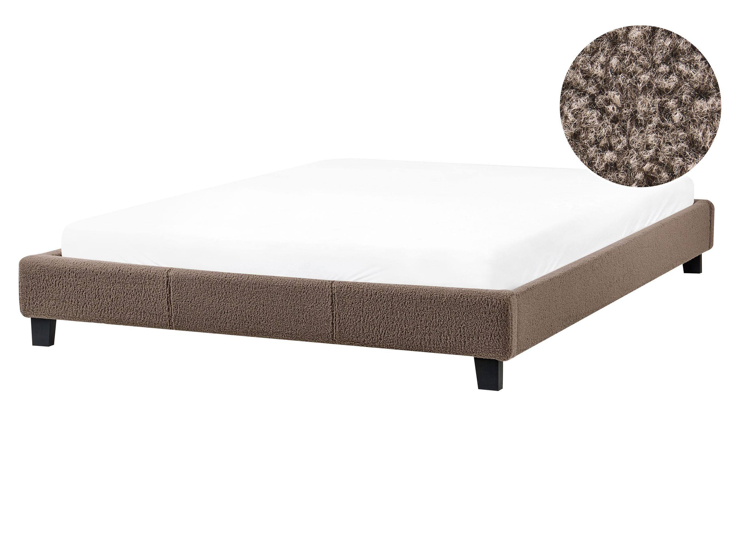 Beliani Bett ohne Kopfteil aus Bouclé Minimalistisch ROANNE