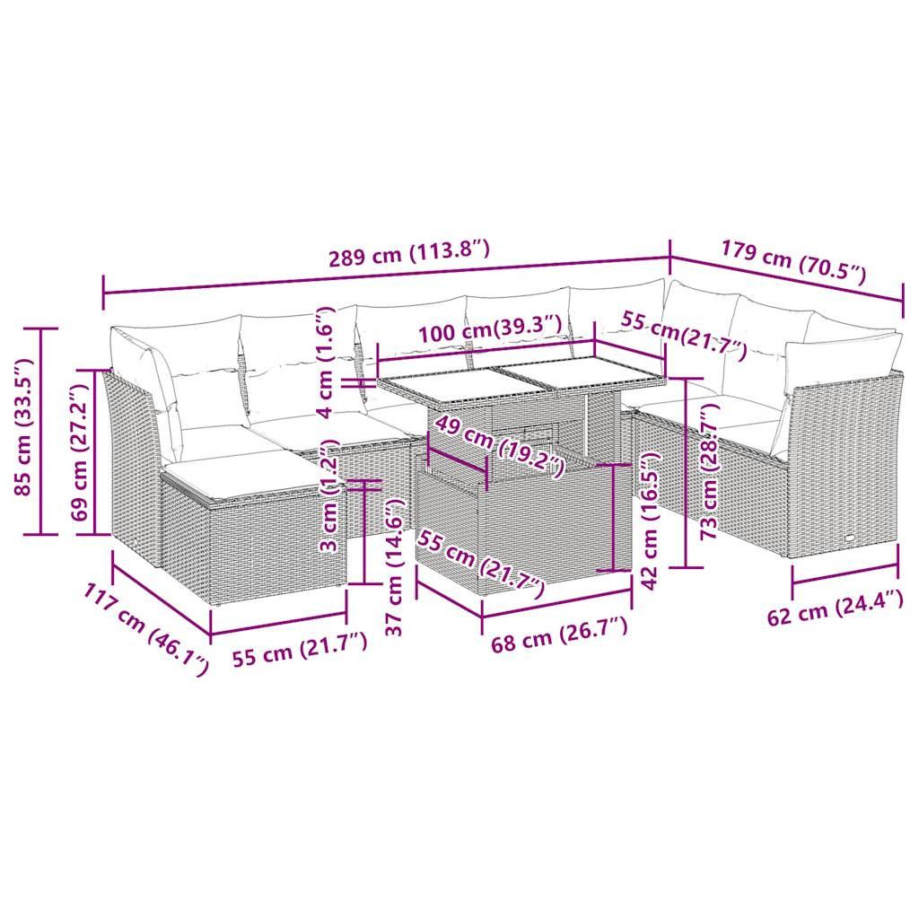 VidaXL Gartensofa set poly-rattan