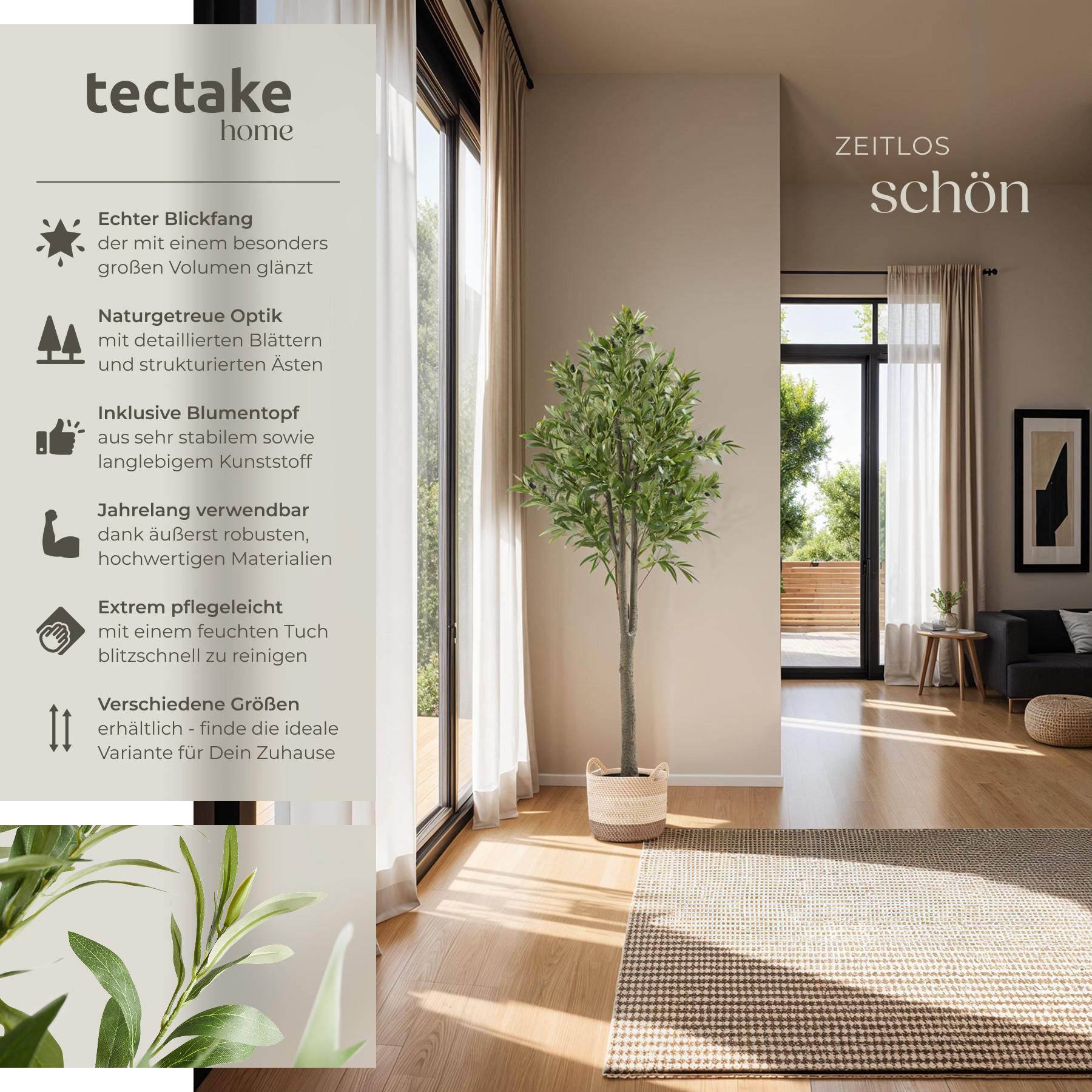 Tectake Künstlicher Olivenbaum Oleand, realistische Textur