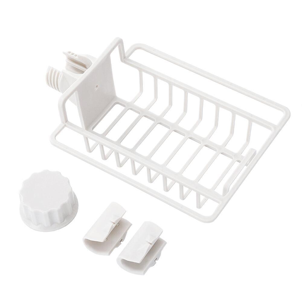eStore Verstellbarer Korb für Dusche und Küche - Weiß