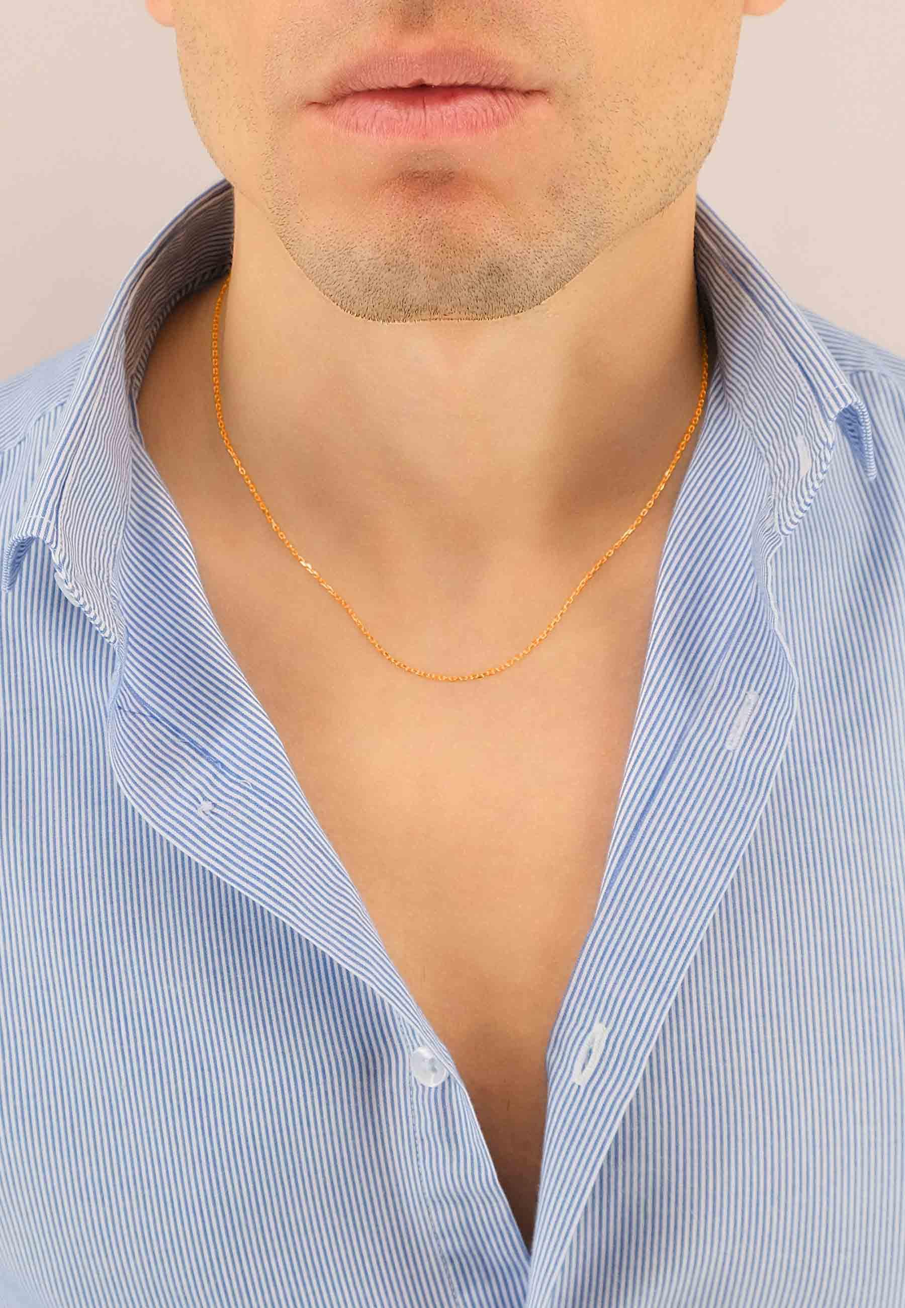 MUAU Schmuck Collier Anker Rotgold 750, 1.2mm, 45cm