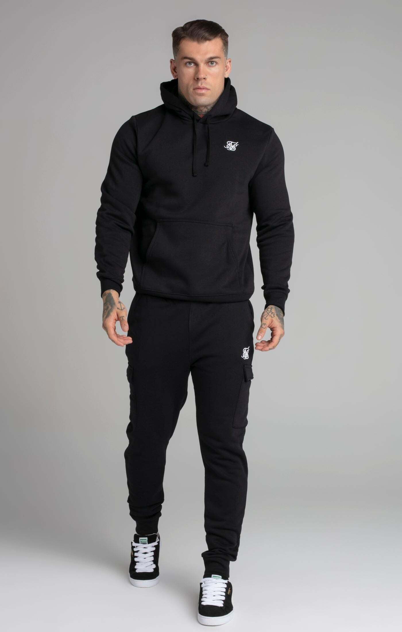 Sik Silk Kapuzenpullover Black Essential Overhead Hoodie