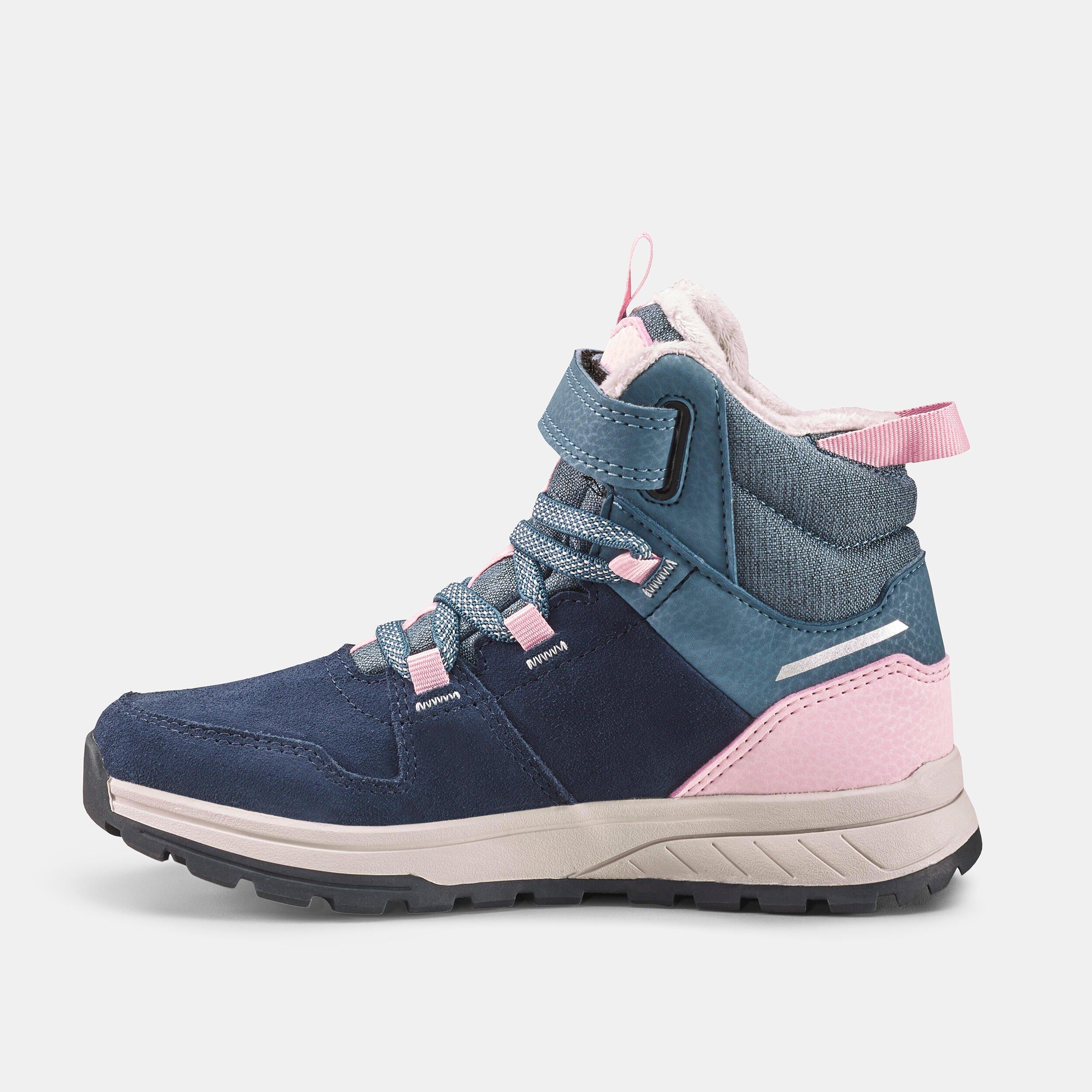 QUECHUA Winterschuhe Kinder Leder Klett warm wasserdicht - SH500