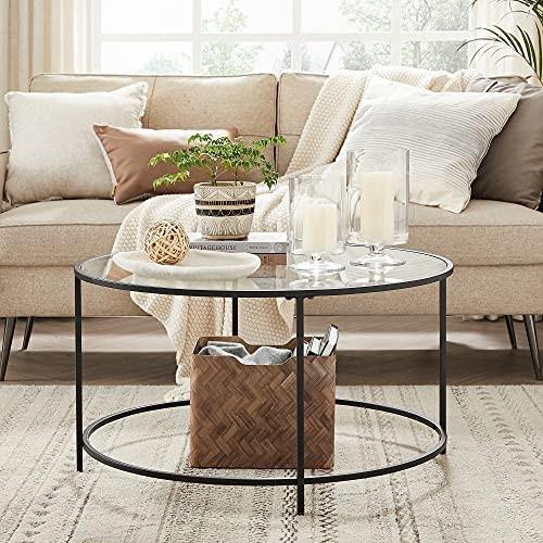 Pricenet Modernerer Couchtisch mit Platte aus gehärtetem Glas