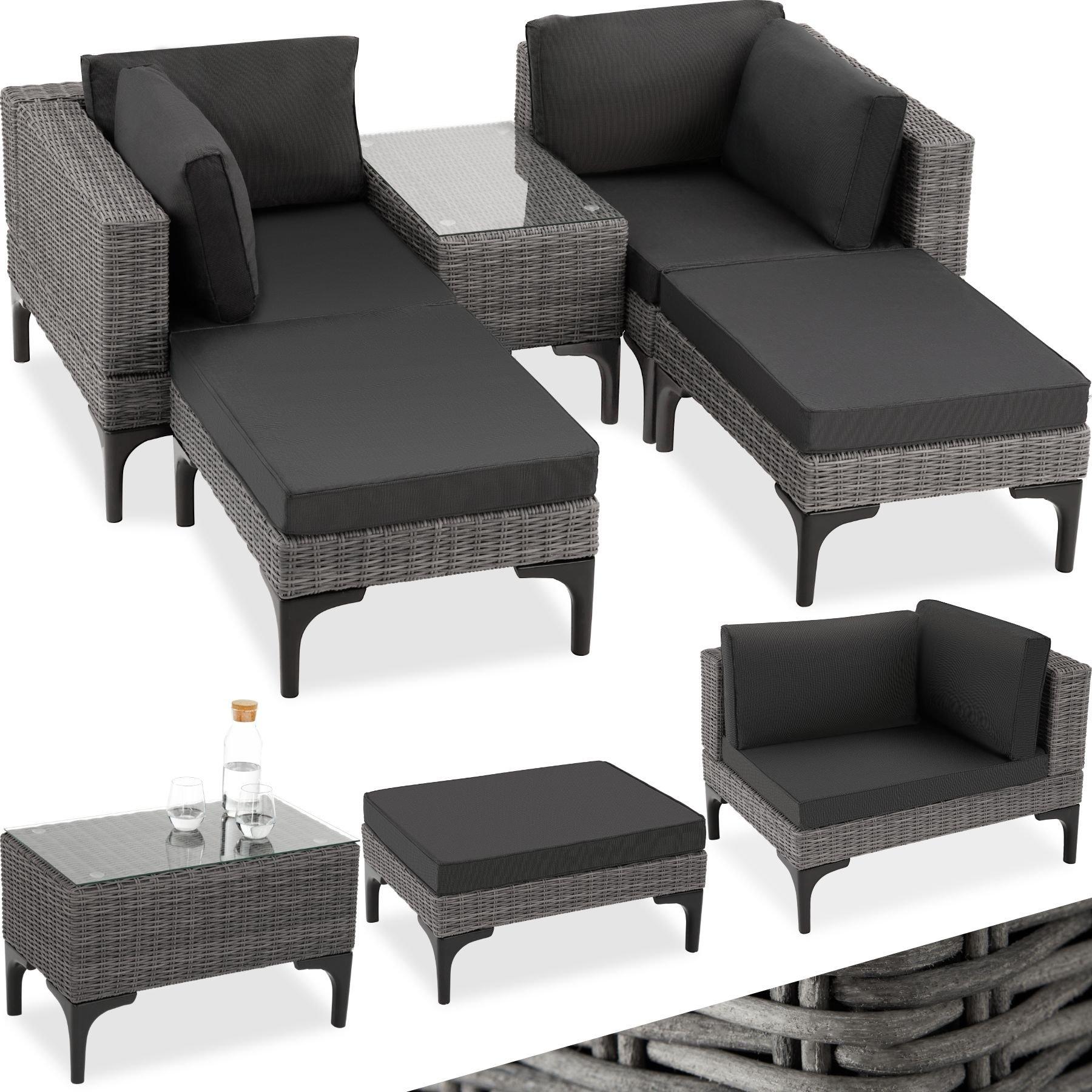 Tectake Rattan Lounge mit Aluminiumgestell Bellaria