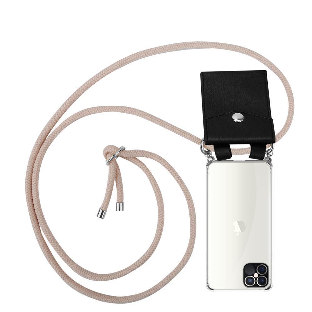 Cadorabo Handy Kette für Apple iPhone 12 PRO MAX Silikon mit Silbernen Ringen