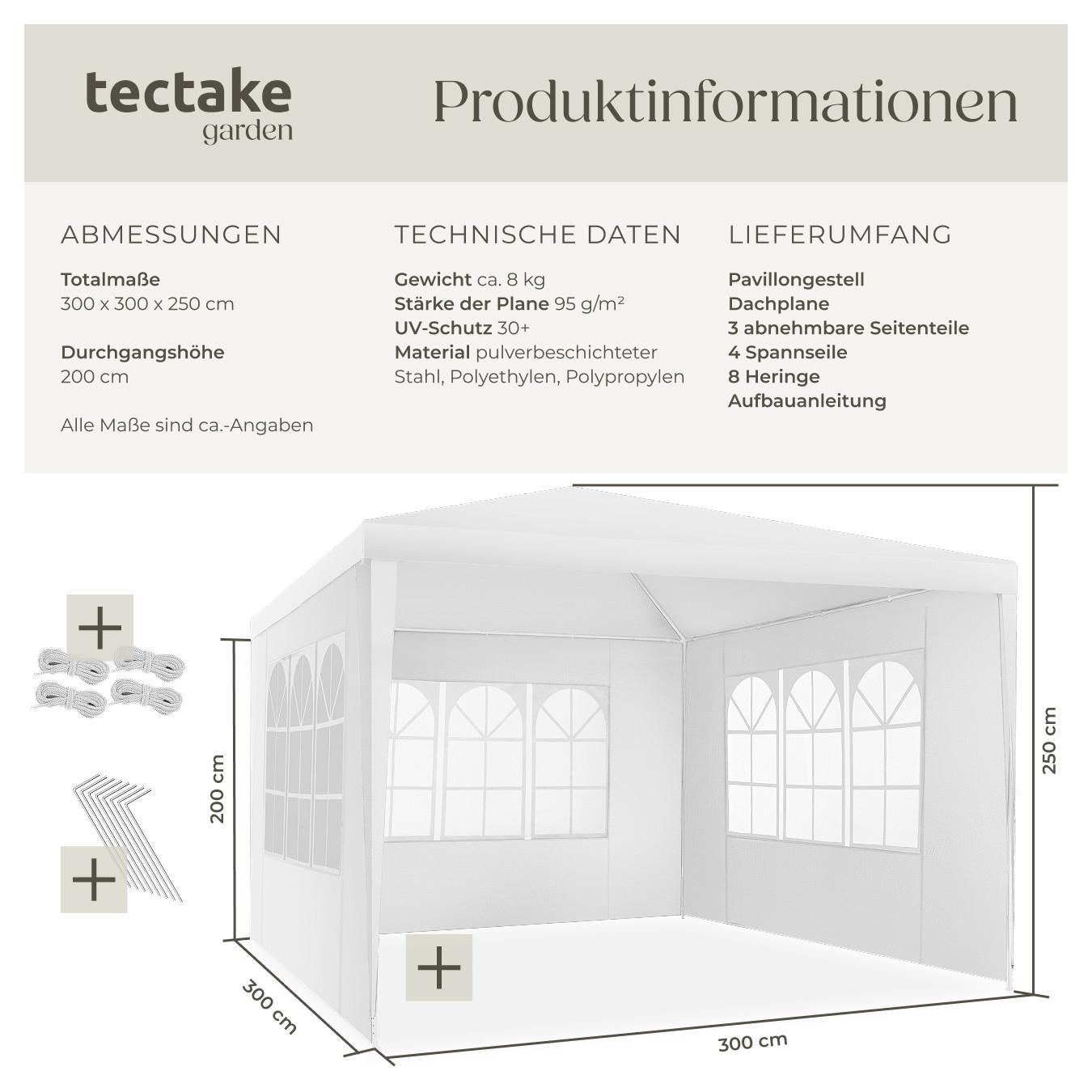 Tectake Pavillon mit UV-Schutz