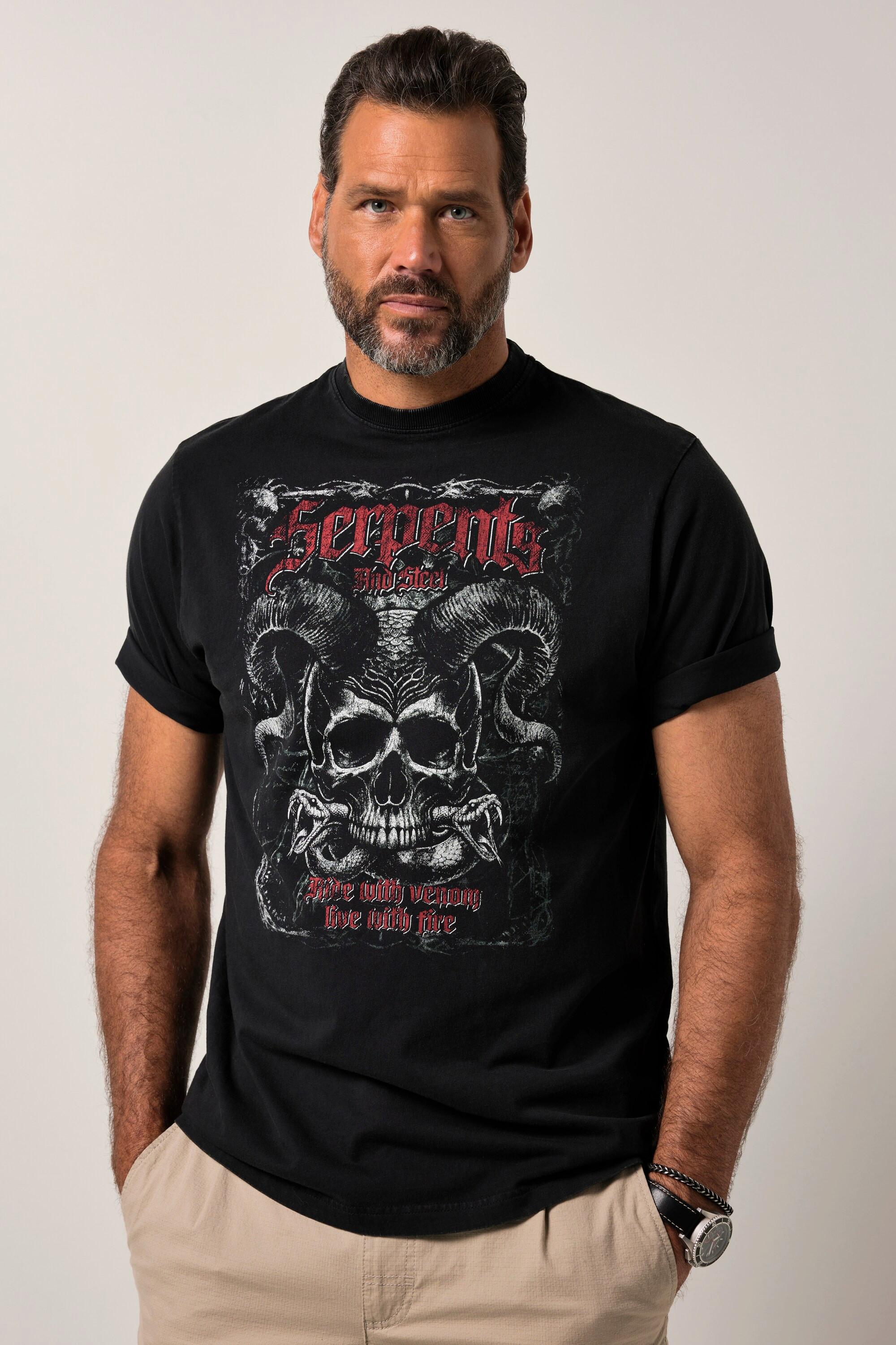 JP1880 Halbarm T-Shirt Vintage Look mit Brustprint