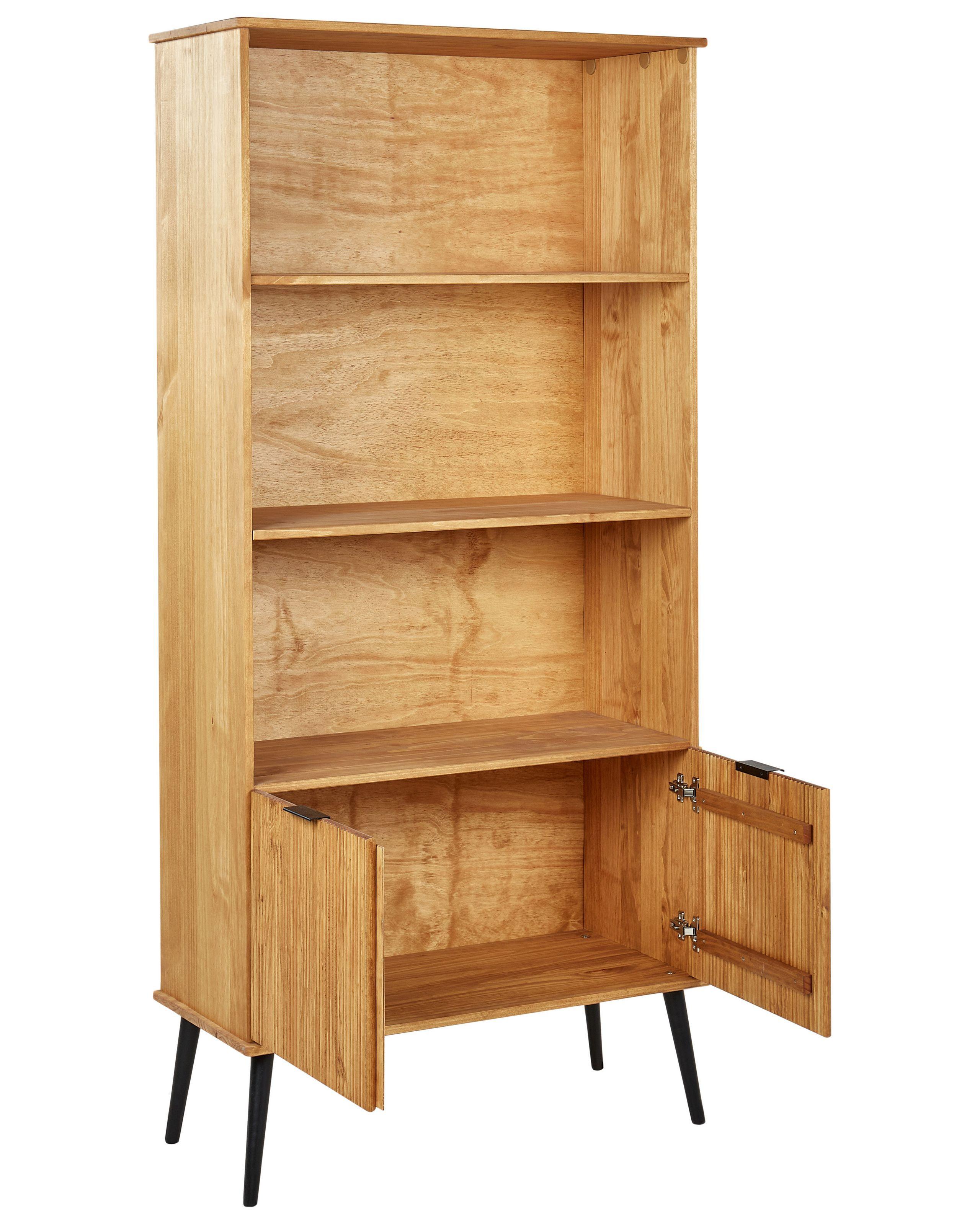 Beliani Bücherregal aus Kiefernholz Rustikal TIMMINS