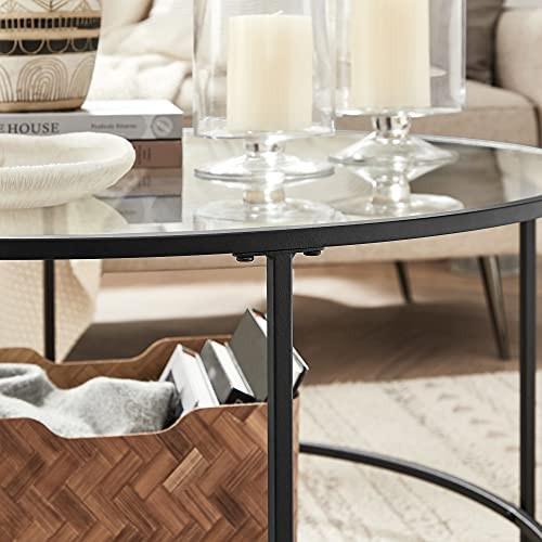 Pricenet Modernerer Couchtisch mit Platte aus gehärtetem Glas