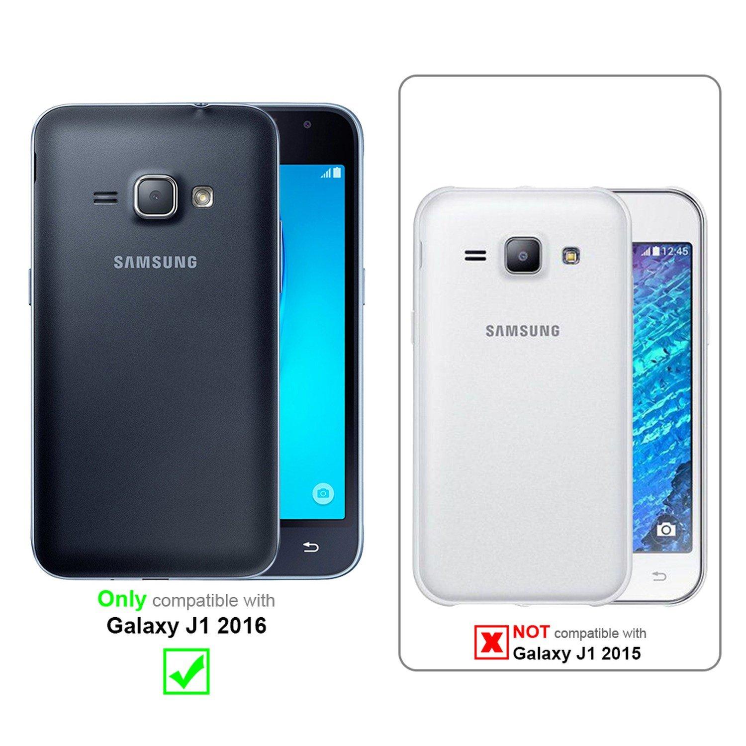 Cadorabo Hülle für Samsung Galaxy J1 2016 Magnetverschluss, 2 Sichtfenstern