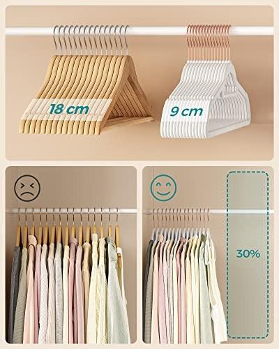 Pricenet Rutschfeste Samt-Kleiderbügel mit roségoldenen Haken, 30er-Set