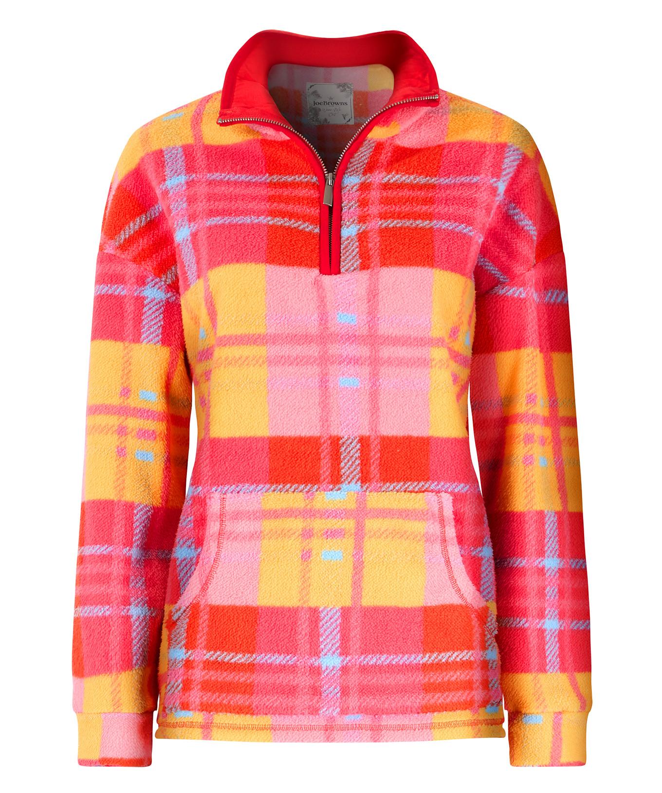 Joe Browns Fleece mit Karomuster und halbem Reißverschluss