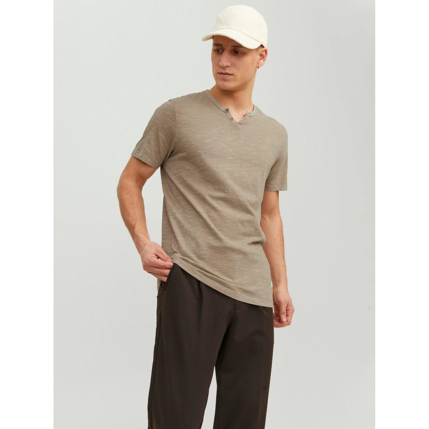 JACK & JONES T-Shirt Slim Fit mit geschlitztem Kragen
