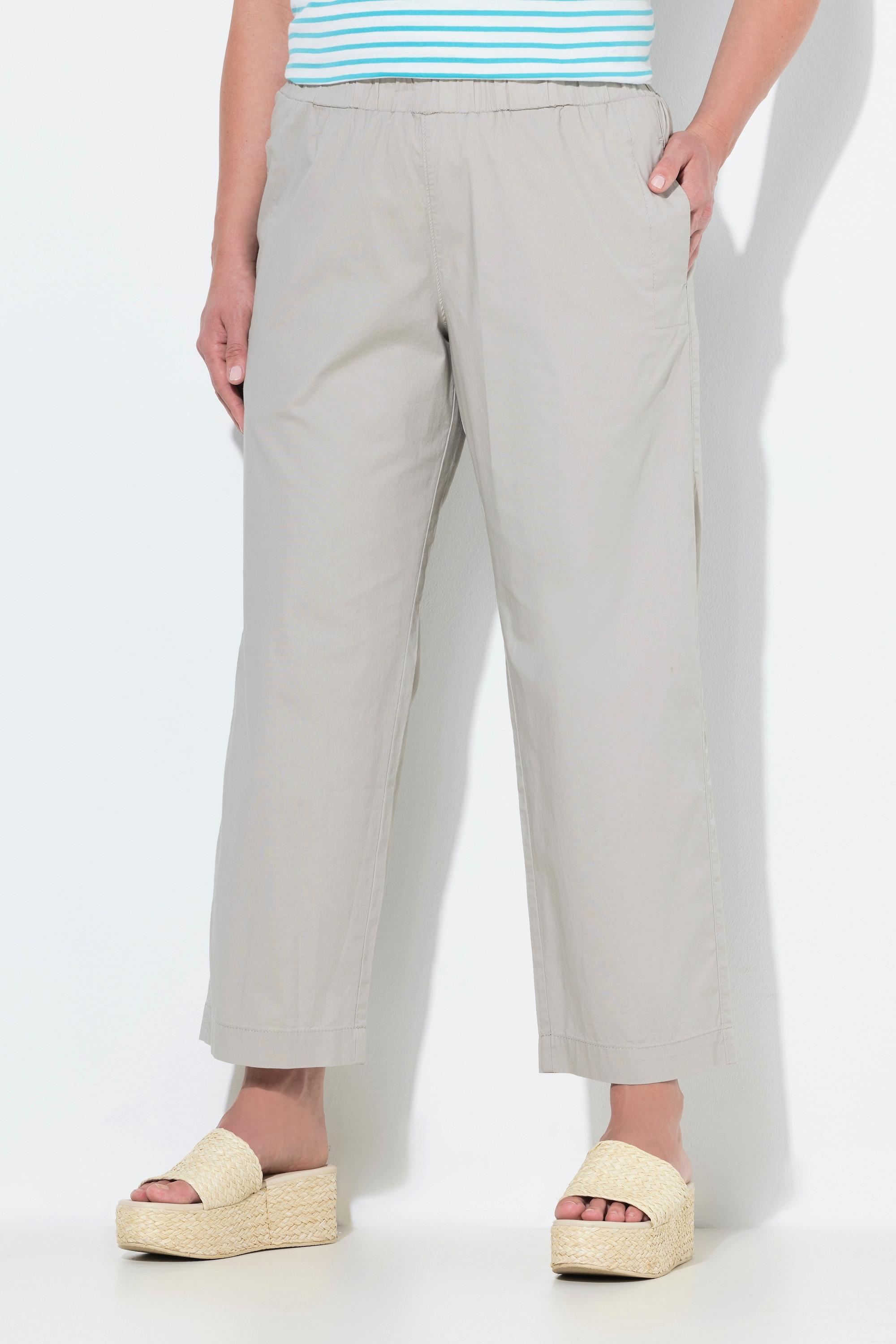 Ulla Popken Ruby 7/8 Chinohose Elastikbund Weites Gerades Bein