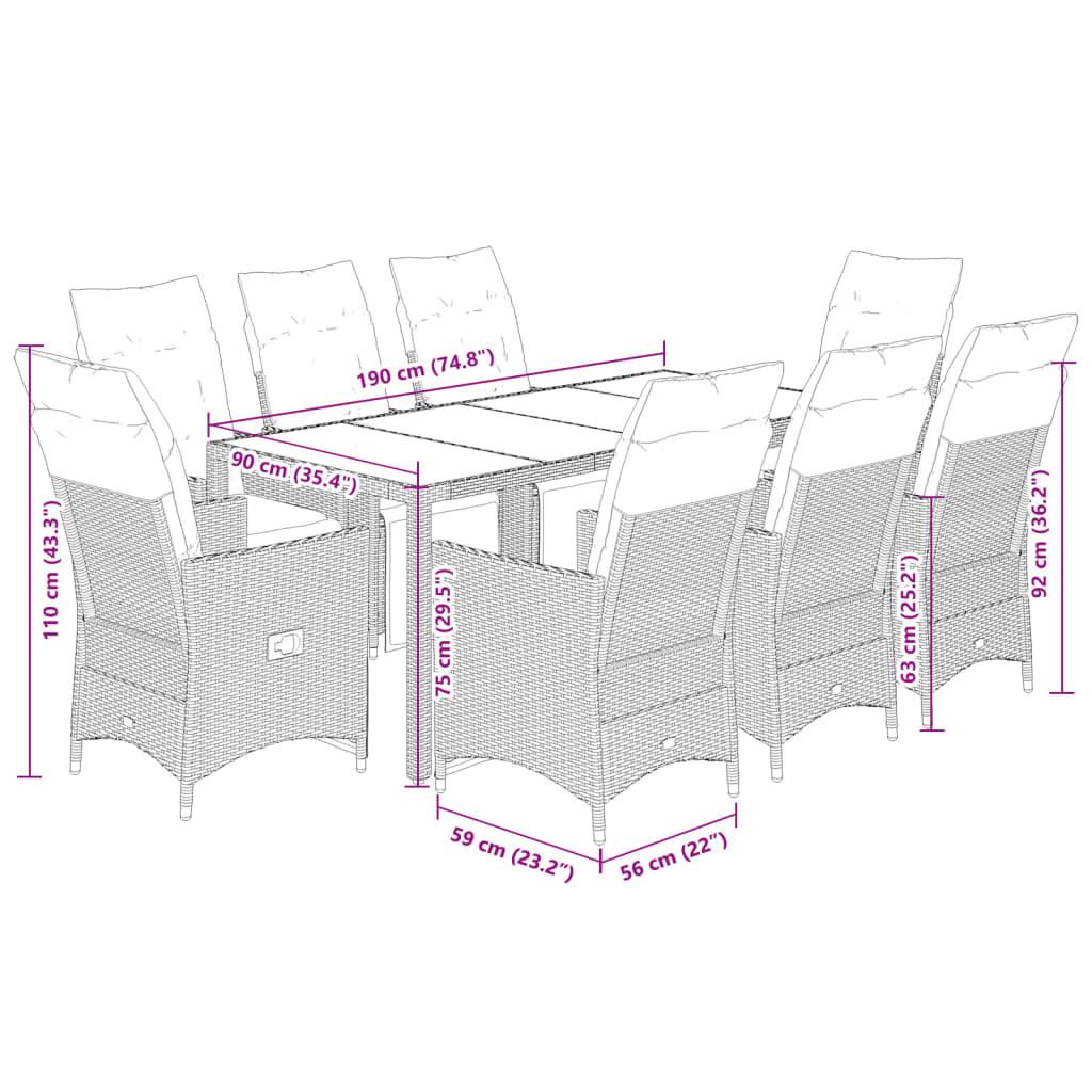 VidaXL Bistro set poly-rattan