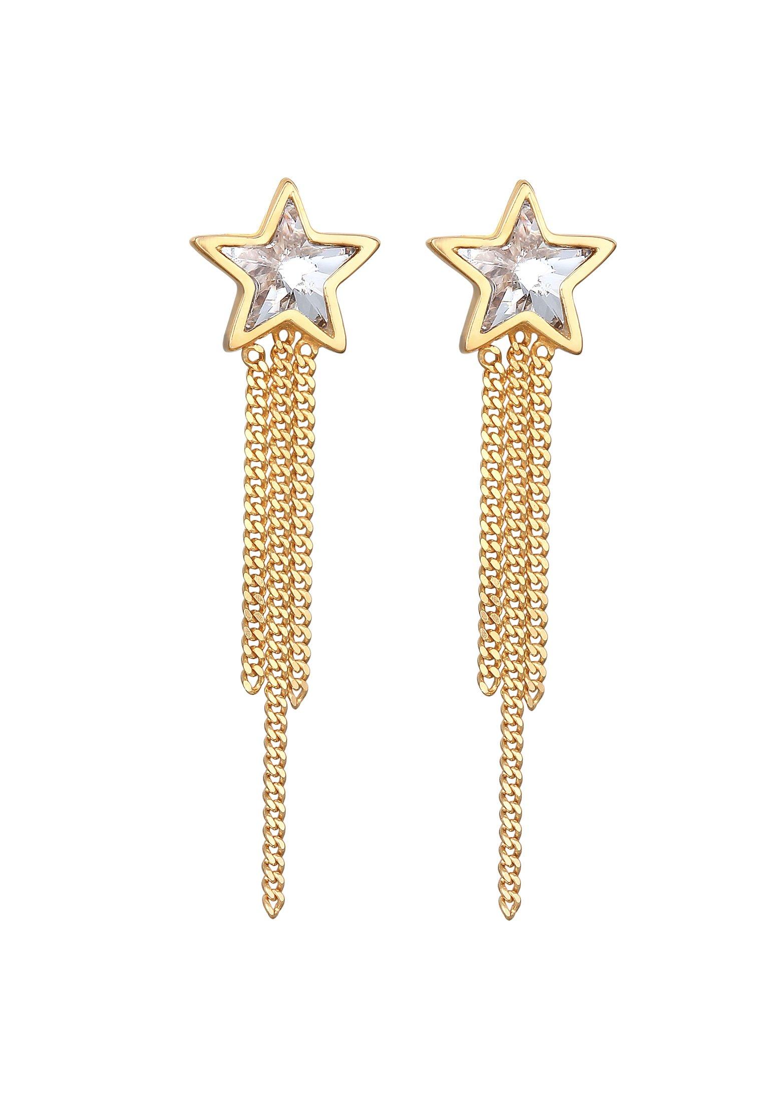 Elli Ohrringe Kristall Stern Ketten Look Glamourös