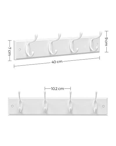Pricenet Wandgarderobe mit 4 Doppelhaken, einfache Installation