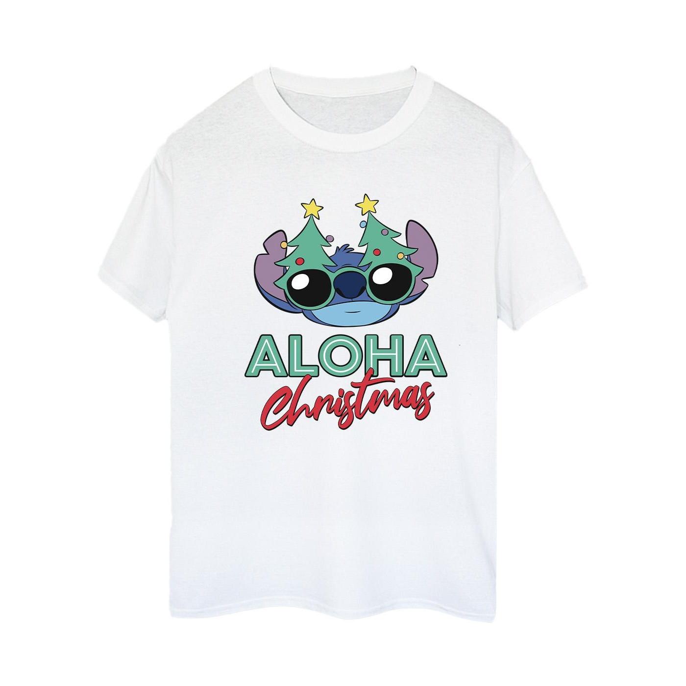Disney Aloha Christmas Stitch Print T-Shirt