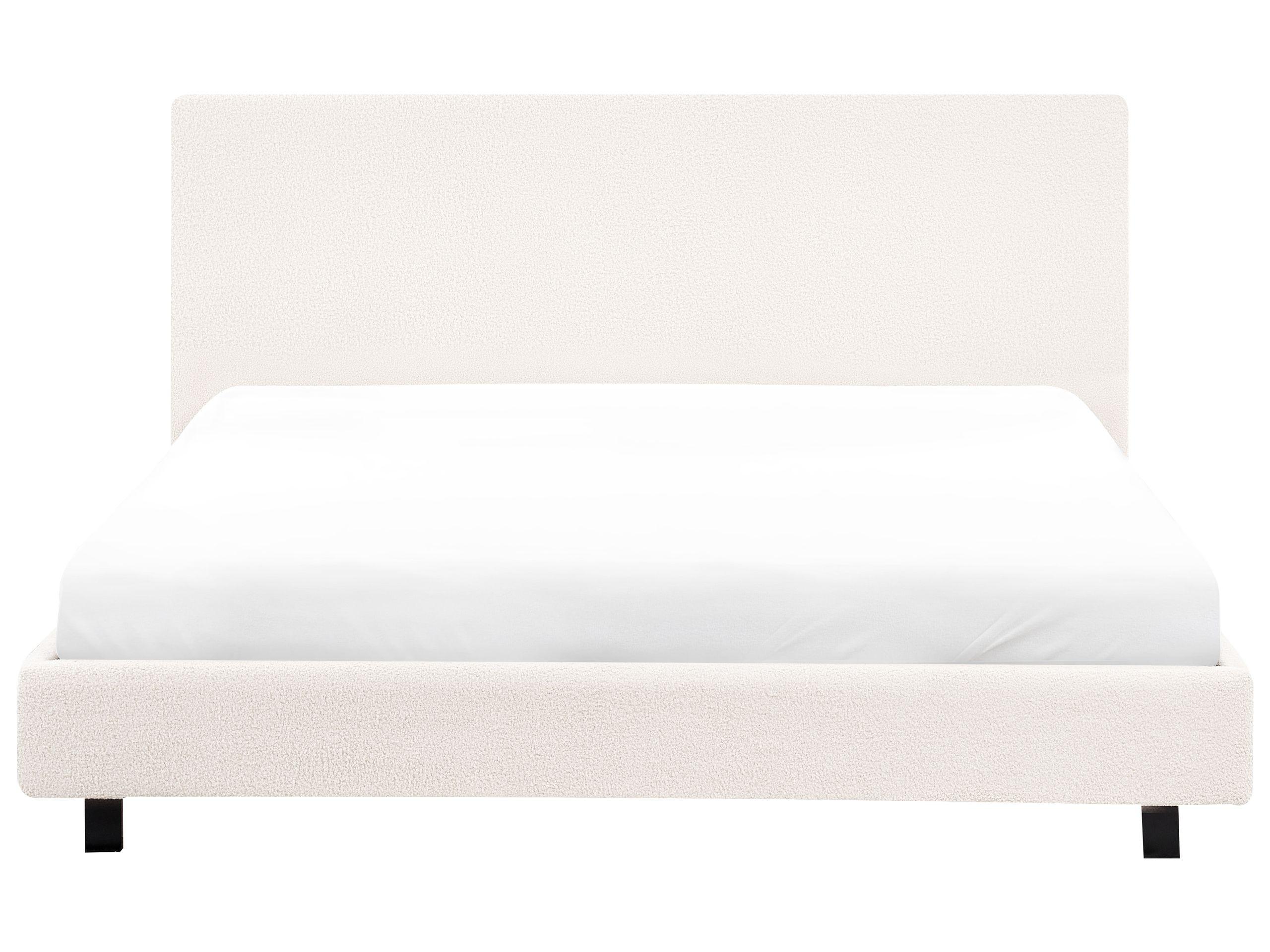 Beliani Bett mit Lattenrost aus Bouclé Landhausstil ALBI