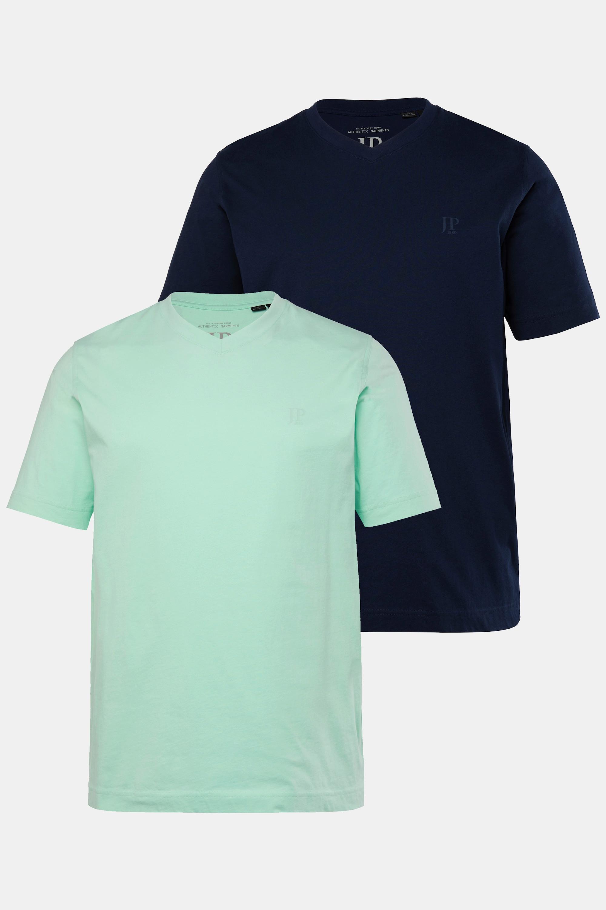 JP1880 Basic V-Ausschnitt Halbarm T-Shirts 2er-Pack