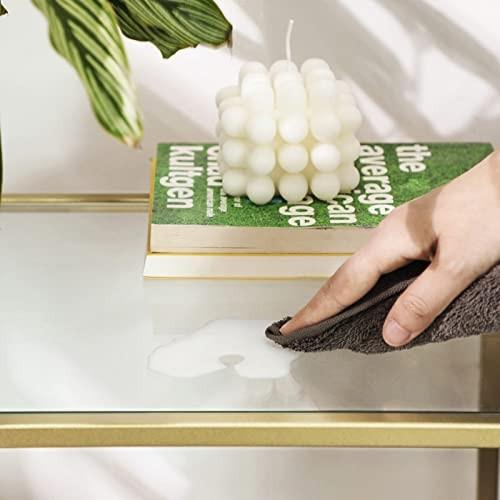 Pricenet Minimalistisches 4-stufiges goldenes Regal mit gehärtetem Glas