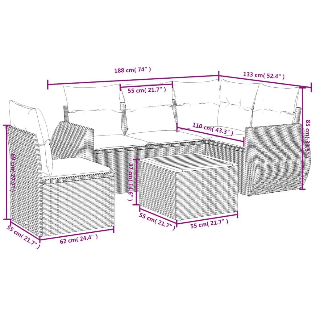 VidaXL Garten sofagarnitur poly-rattan