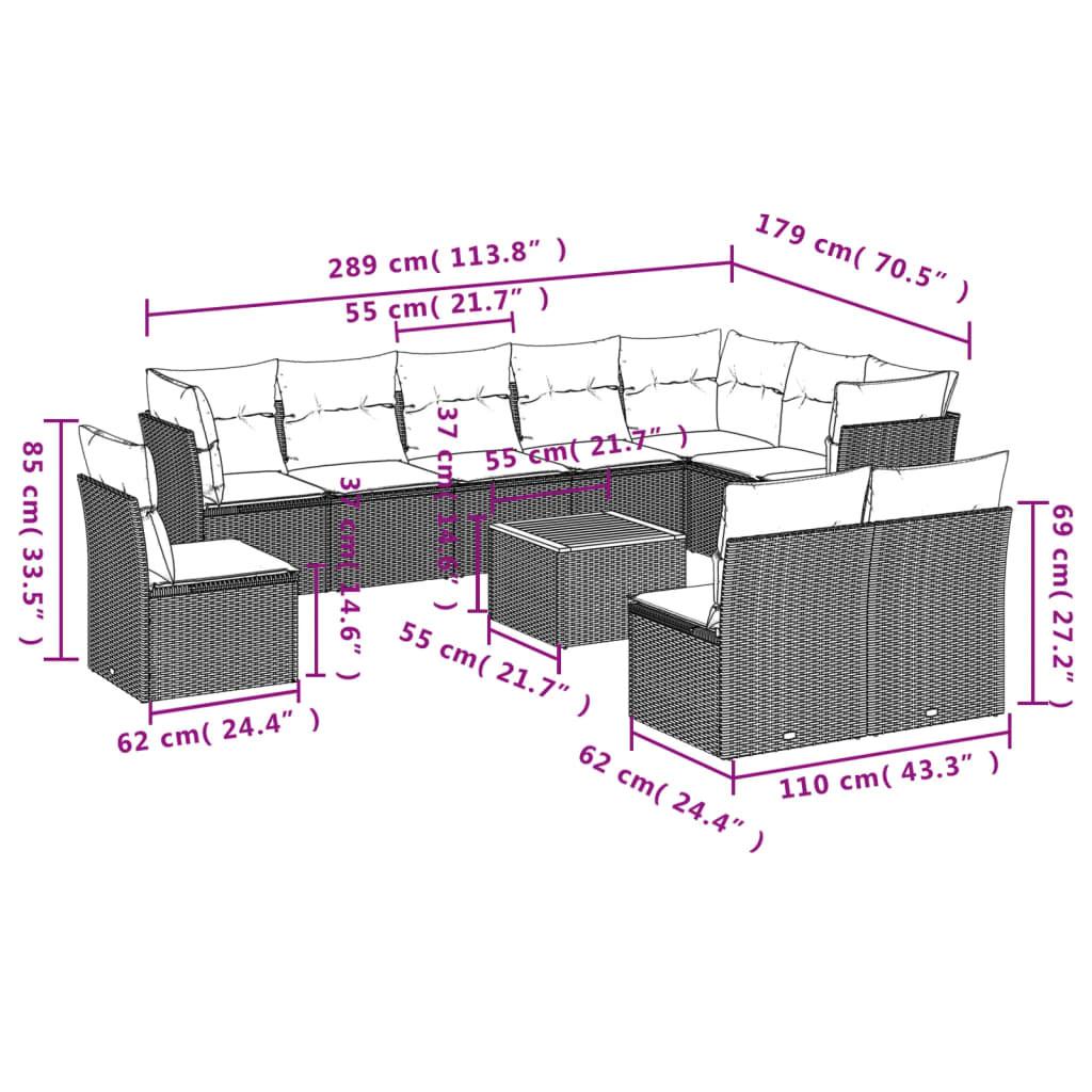 VidaXL Garten sofagarnitur poly-rattan