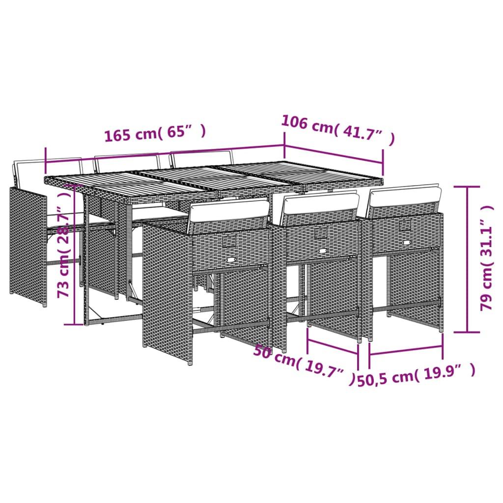 VidaXL Garten essgruppe poly-rattan
