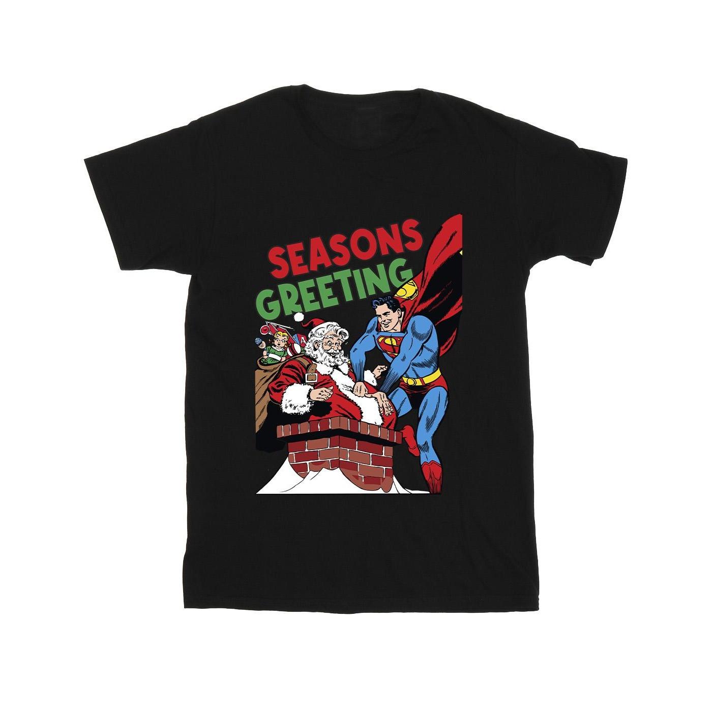 DC COMICS Superman und Weihnachtsmann Seasons Greeting T-Shirt