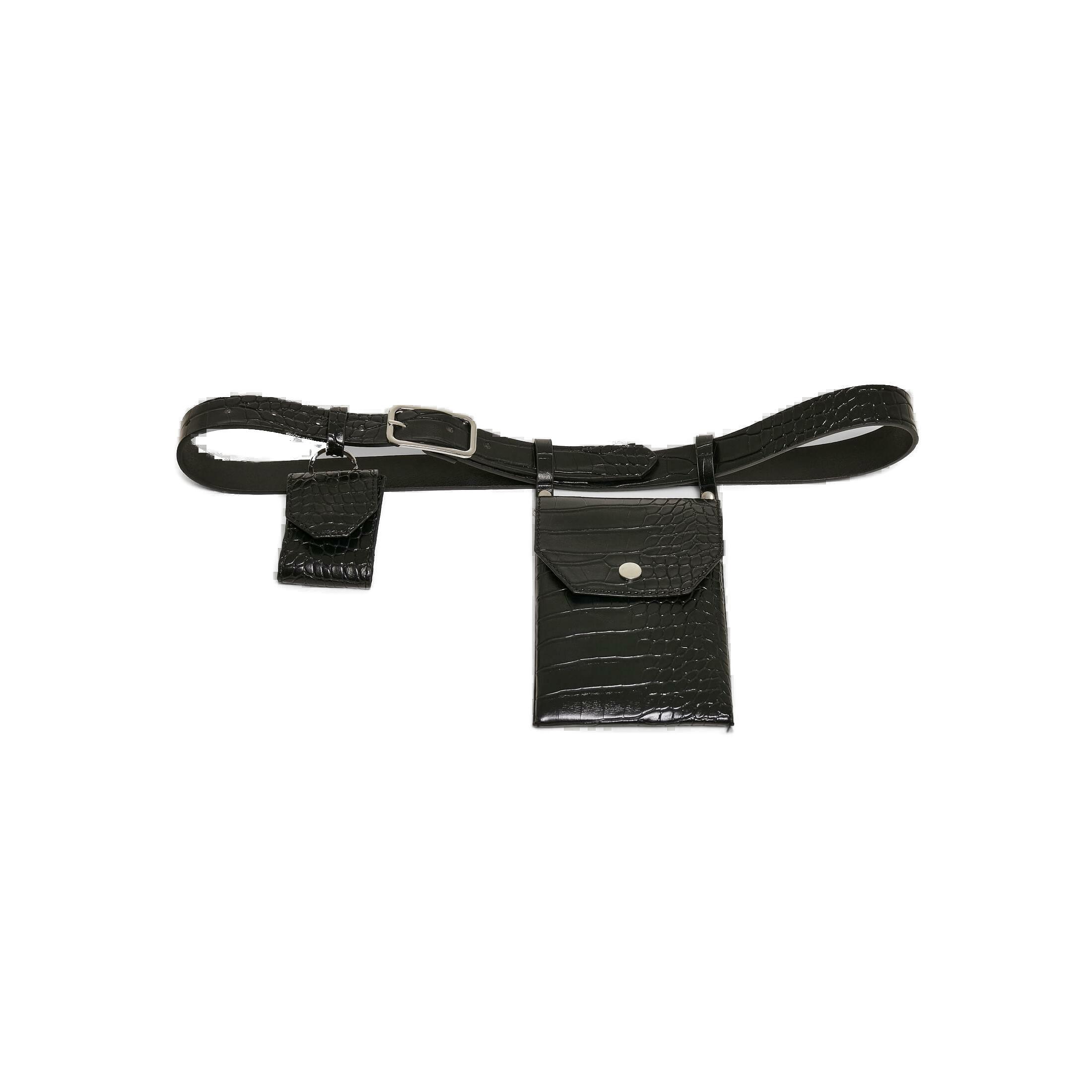 URBAN CLASSICS kunstledergürtel mit tasche croco