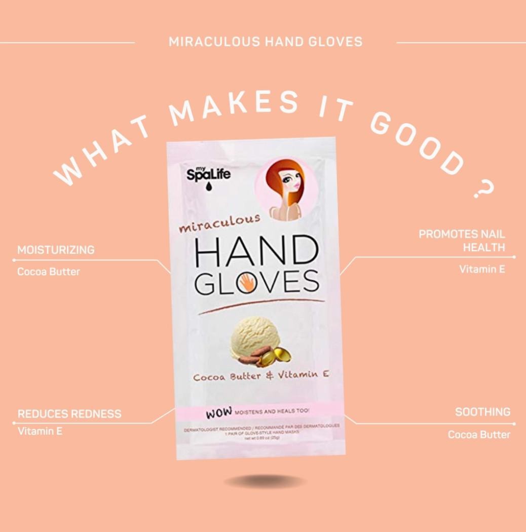 SpaLife Feuchtigkeitsspendende Handschuhe mit Kakaobutter & Vitamin E