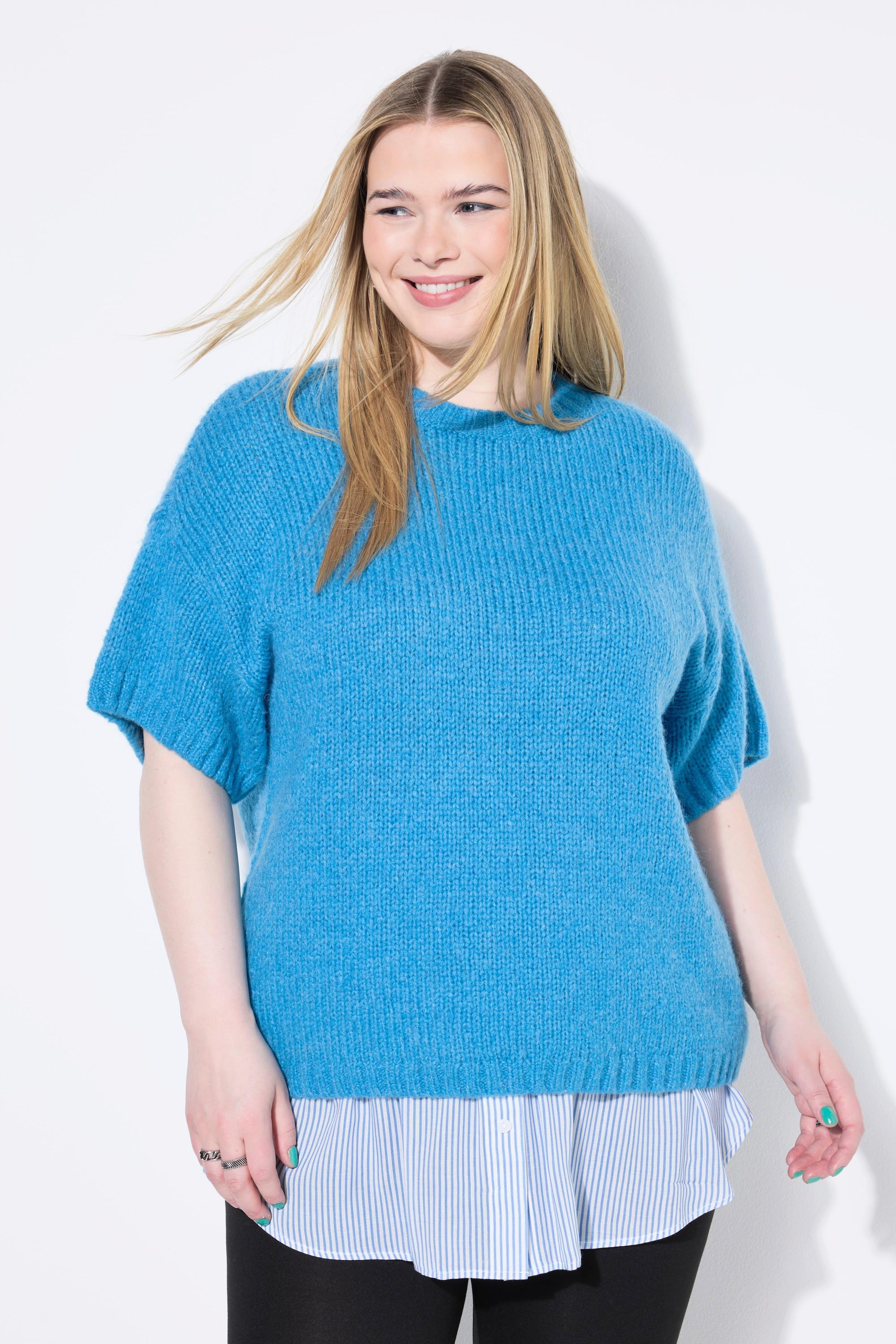 Studio Untold Pullover, Oversize Shape, Fancy-Strick, Halbarm