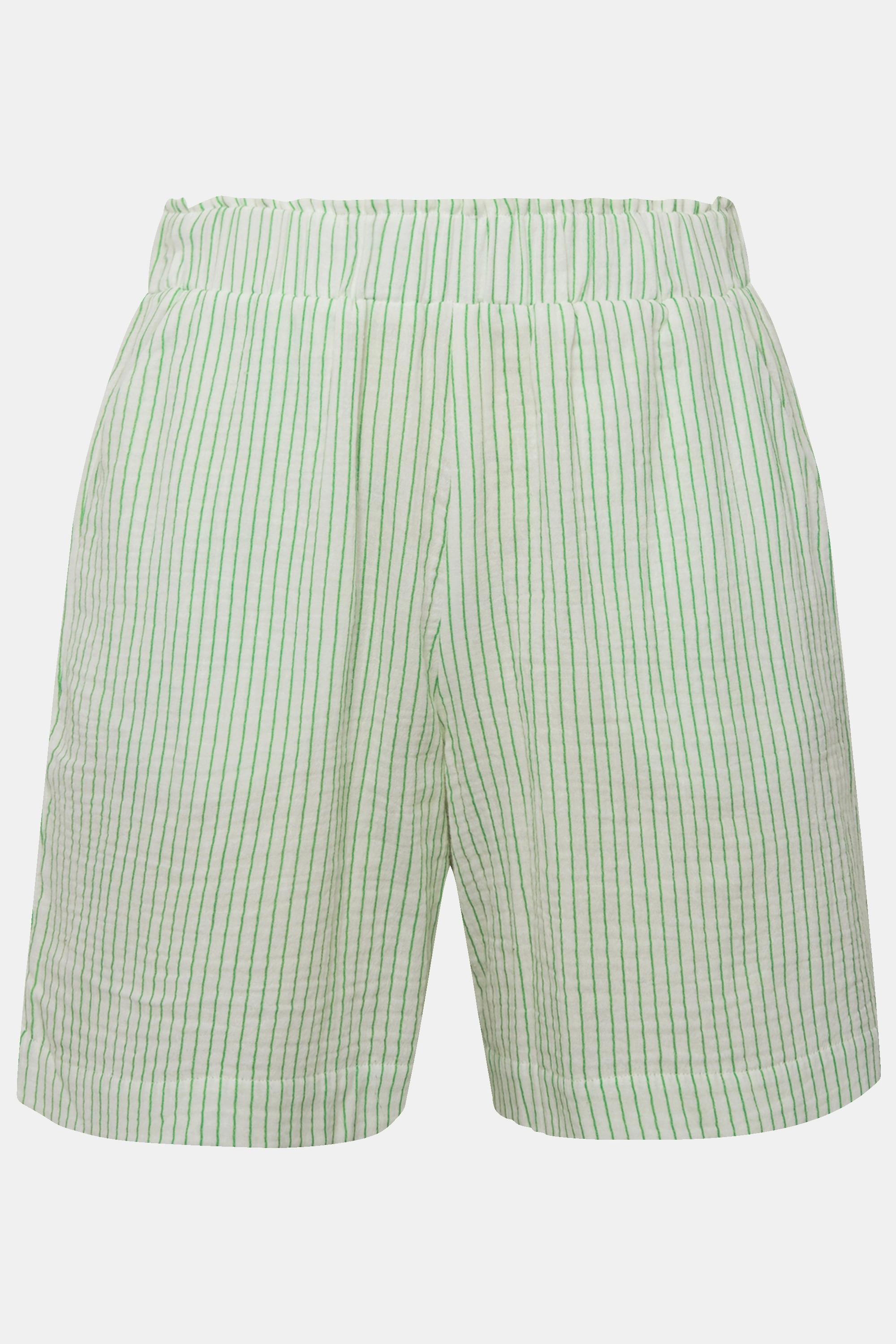 Studio Untold Gestreifte Wide Leg Musselin Shorts