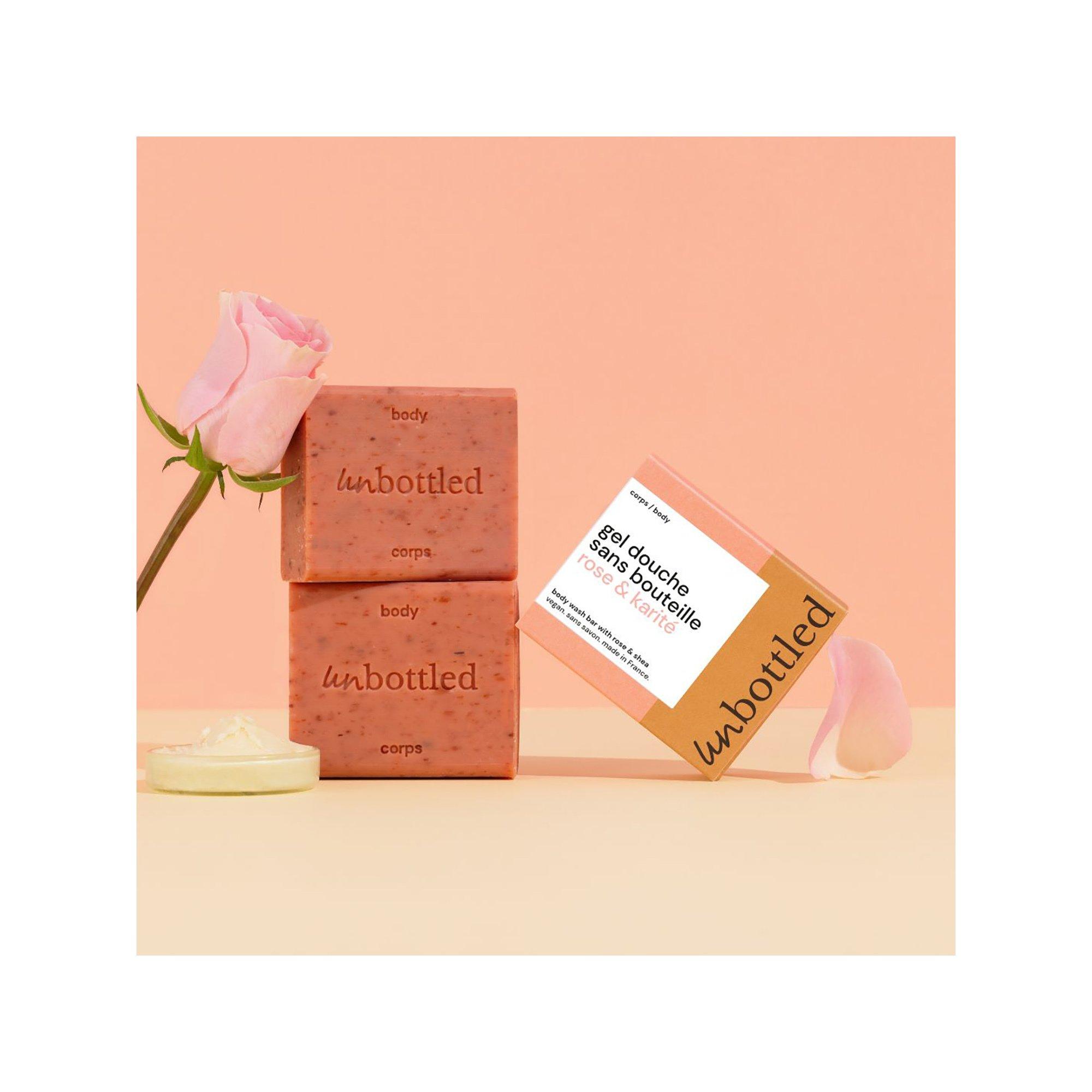 UNBOTTLED Duschgel ohne Flasche Rose & Karité - pH-neutrale Seife