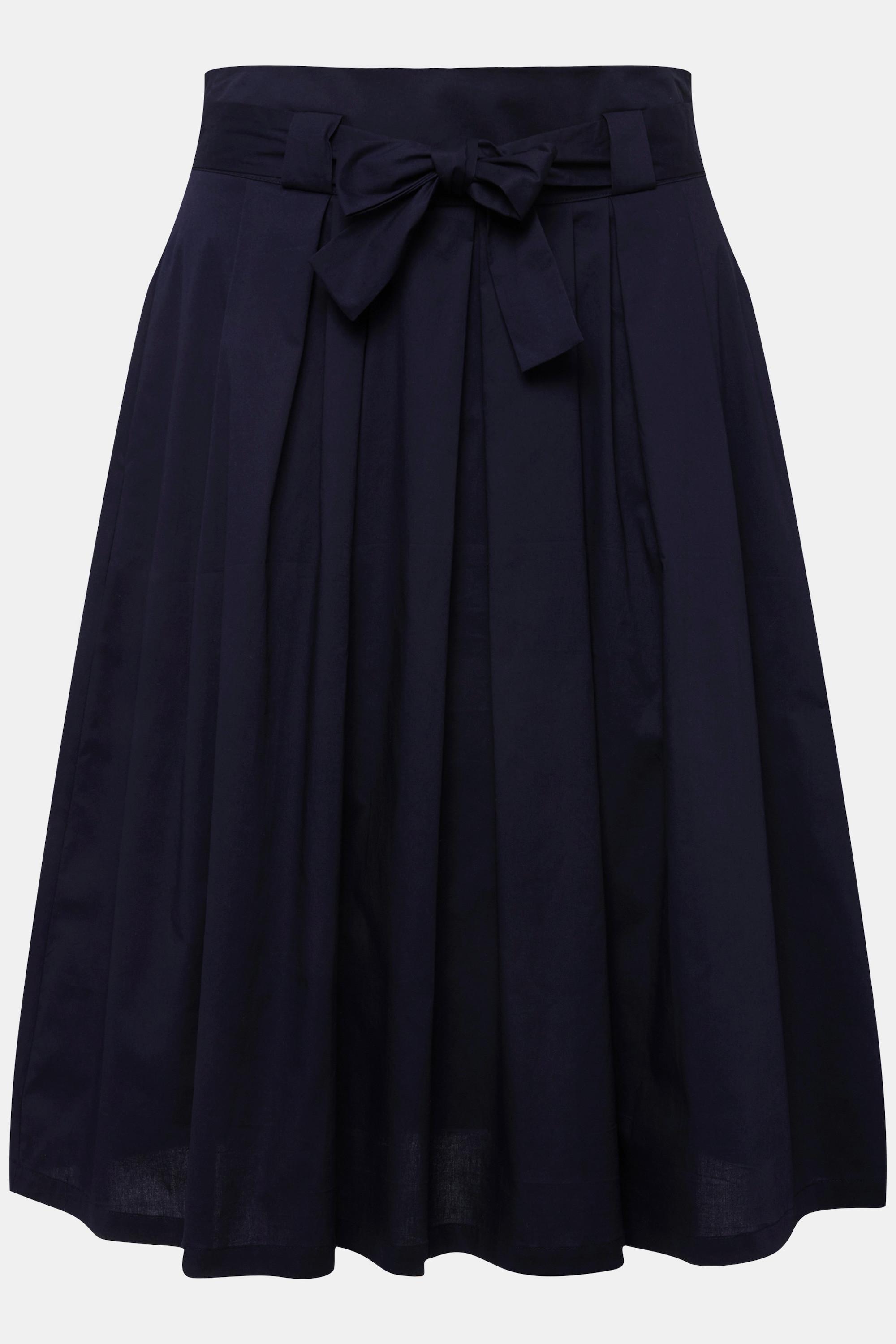 Ulla Popken Faltenrock, A-Linie, Komfortbund, Bindeband