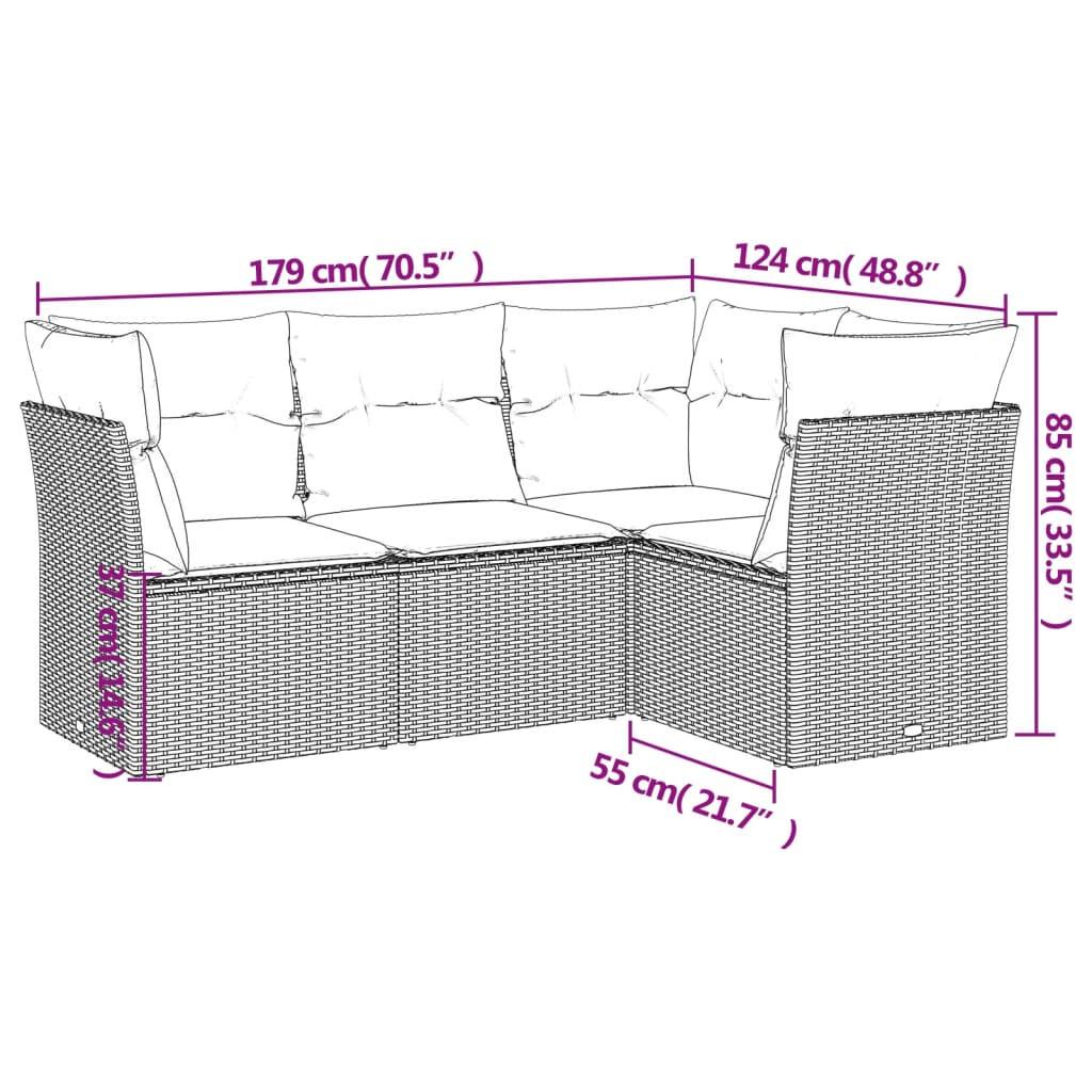VidaXL Garten sofagarnitur poly-rattan