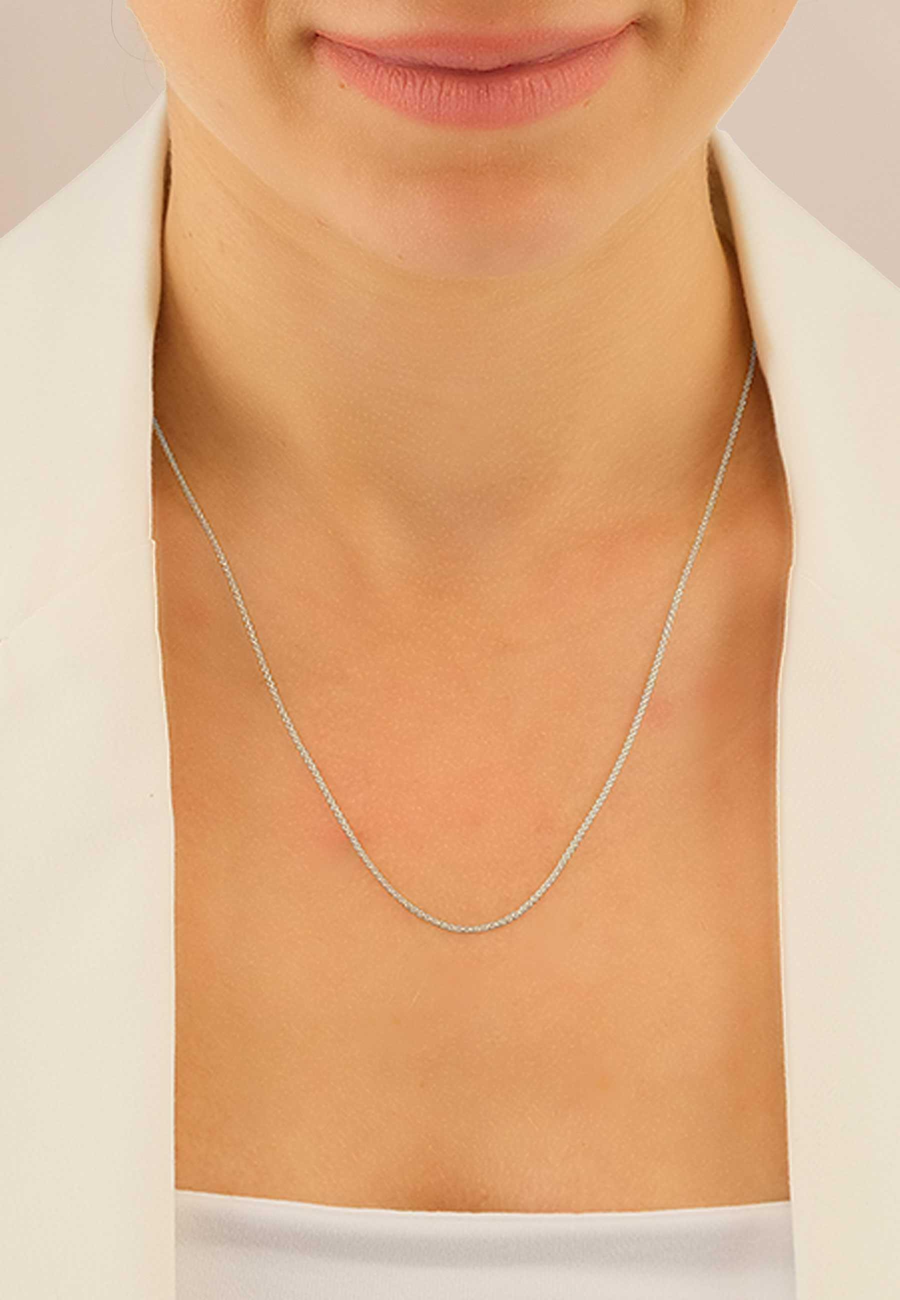 MUAU Schmuck Collier Rundanker Weissgold 750, 1.1mm, 50cm