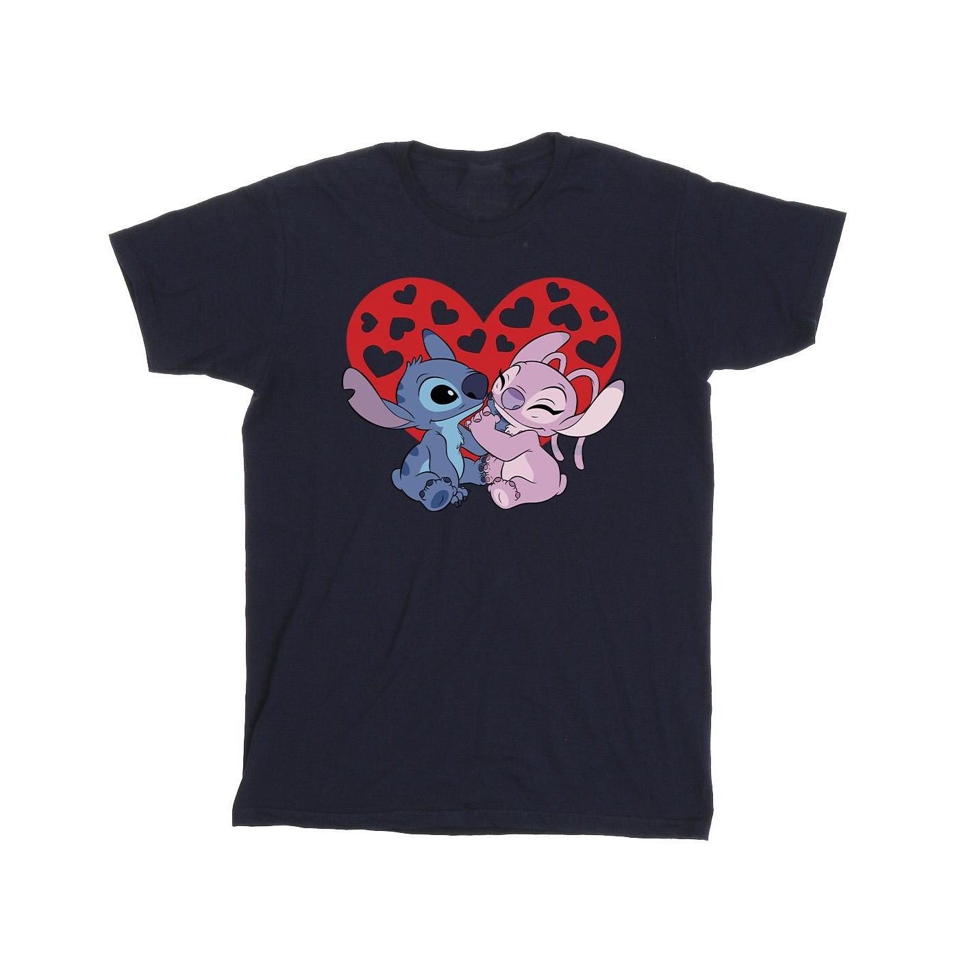 Disney Stitch und Angel Herz Print T-Shirt