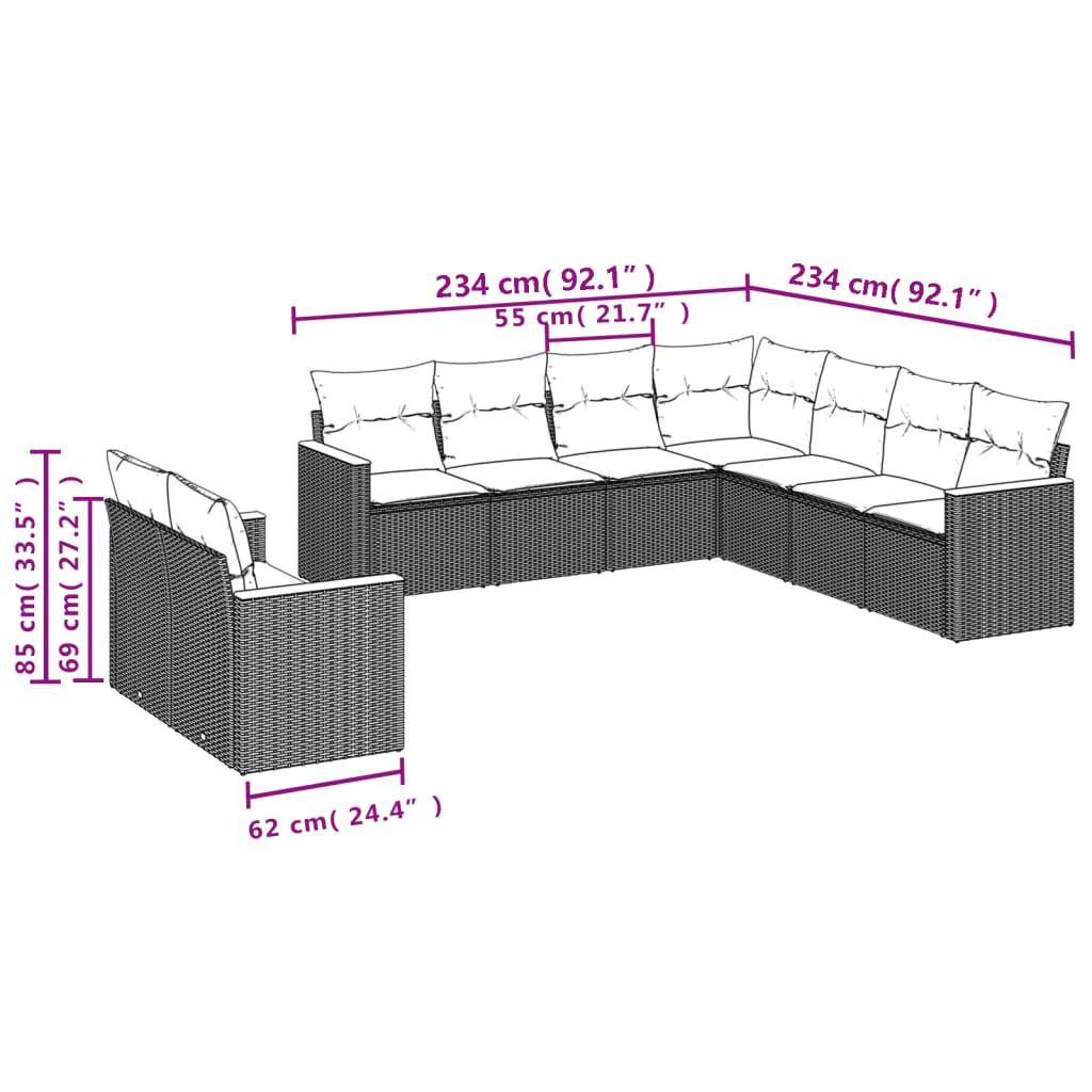VidaXL Garten sofagarnitur poly-rattan