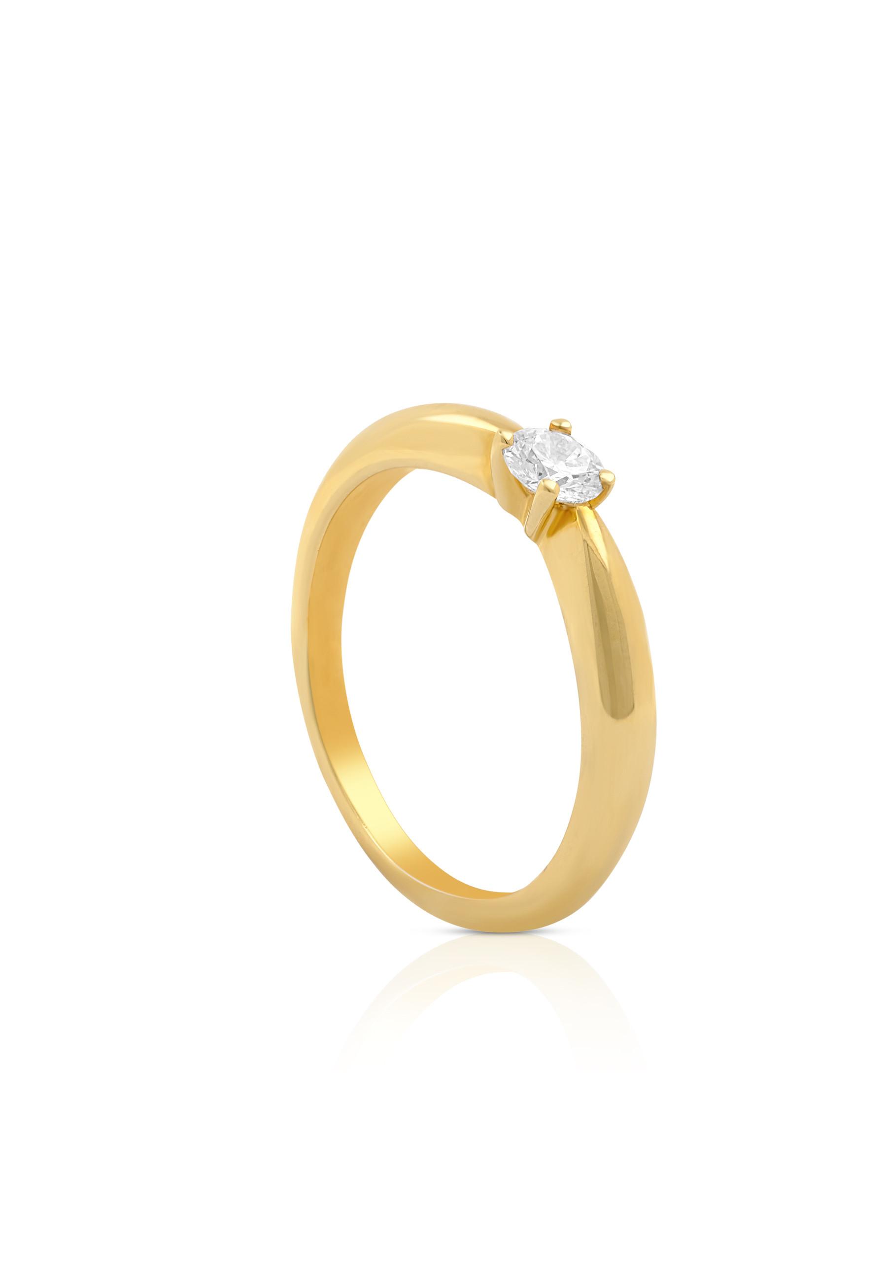 MUAU Schmuck Solitaire Ring Diamant 0.25ct. Gelbgold 750