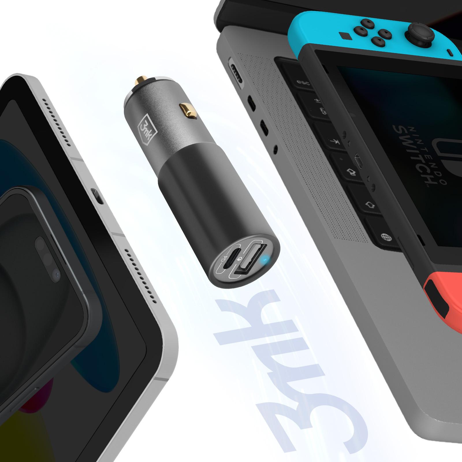 3mk Protection 100W USB-C + USB Autoladegerät Schwarz