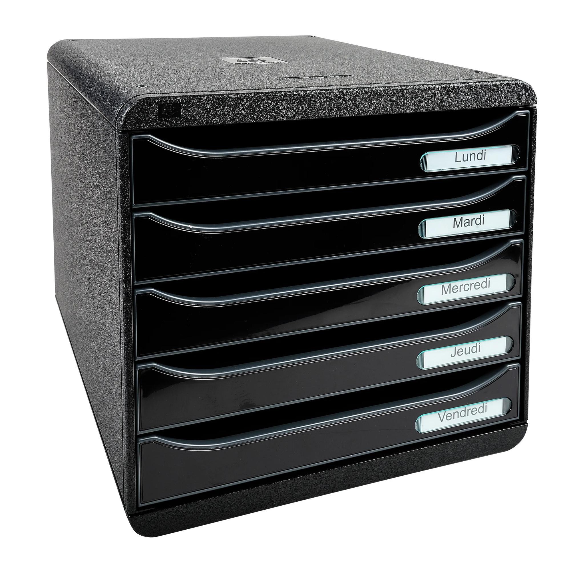 Exacompta Schubladenbox Big Box Plus, 5 offene Schubladen, Glossy