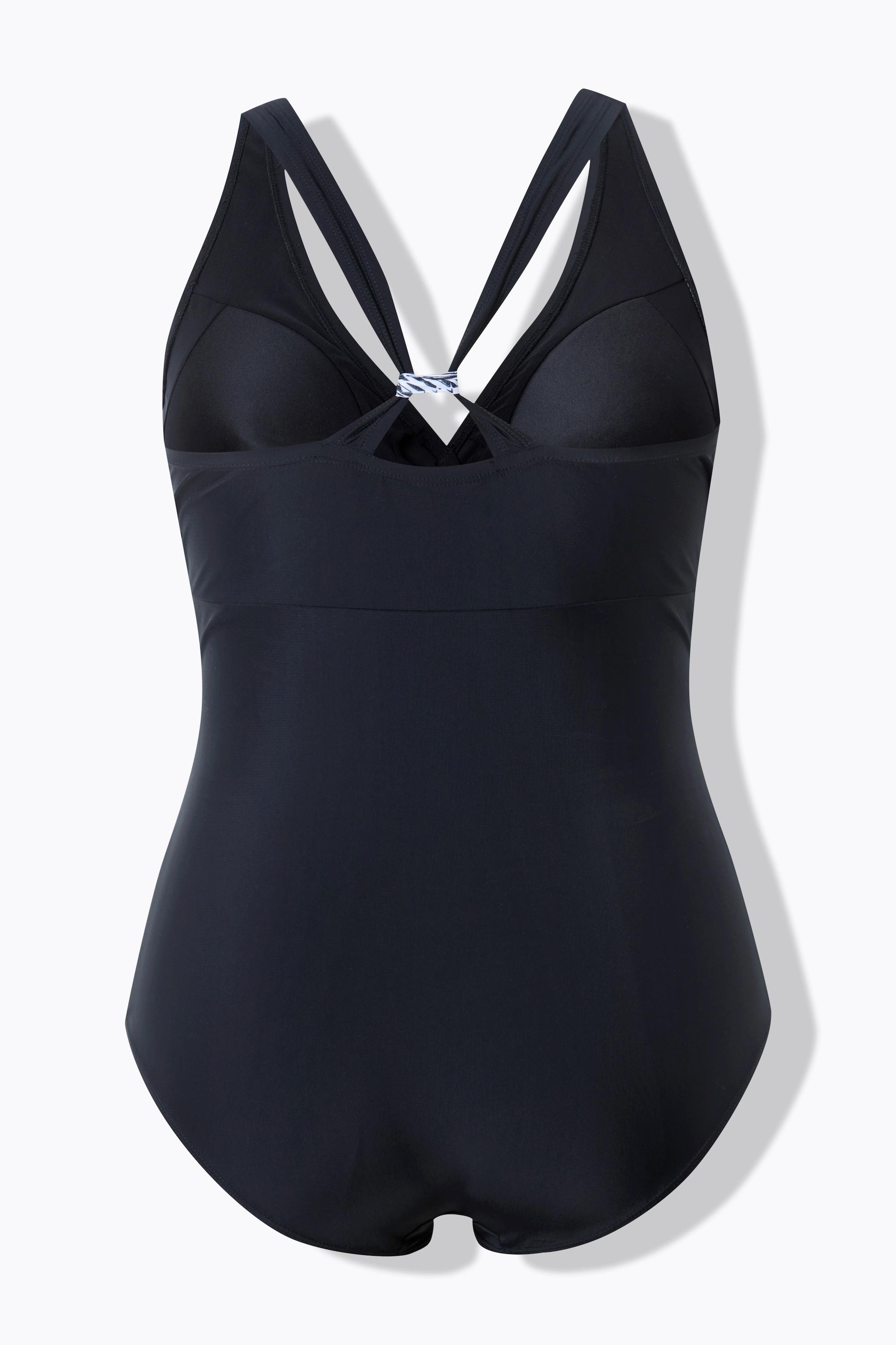 Ulla Popken Badeanzug, Neckholder-Optik, Softcups, Zierschleife