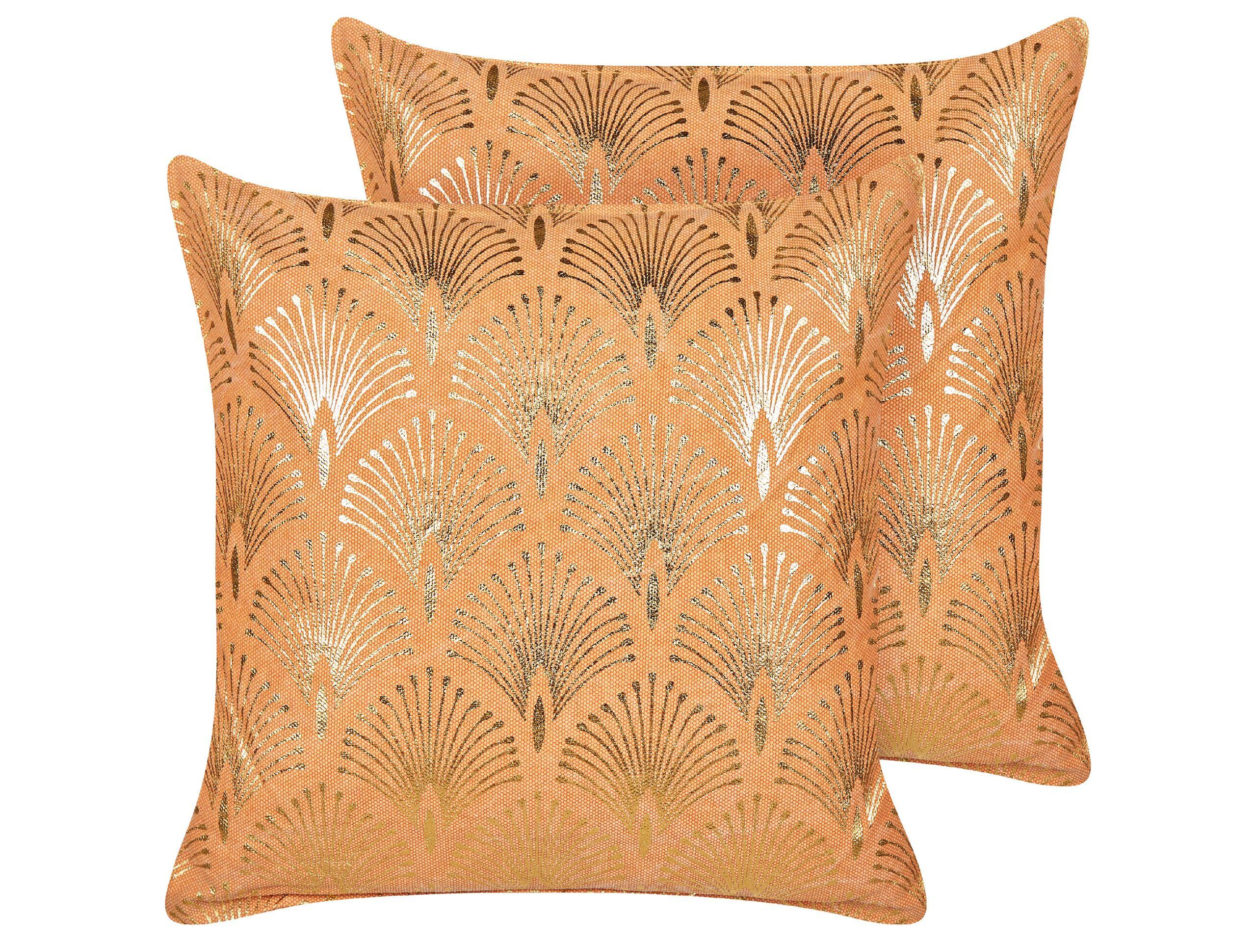 Beliani Dekokissen 2er Set aus Baumwolle Modern HOYA