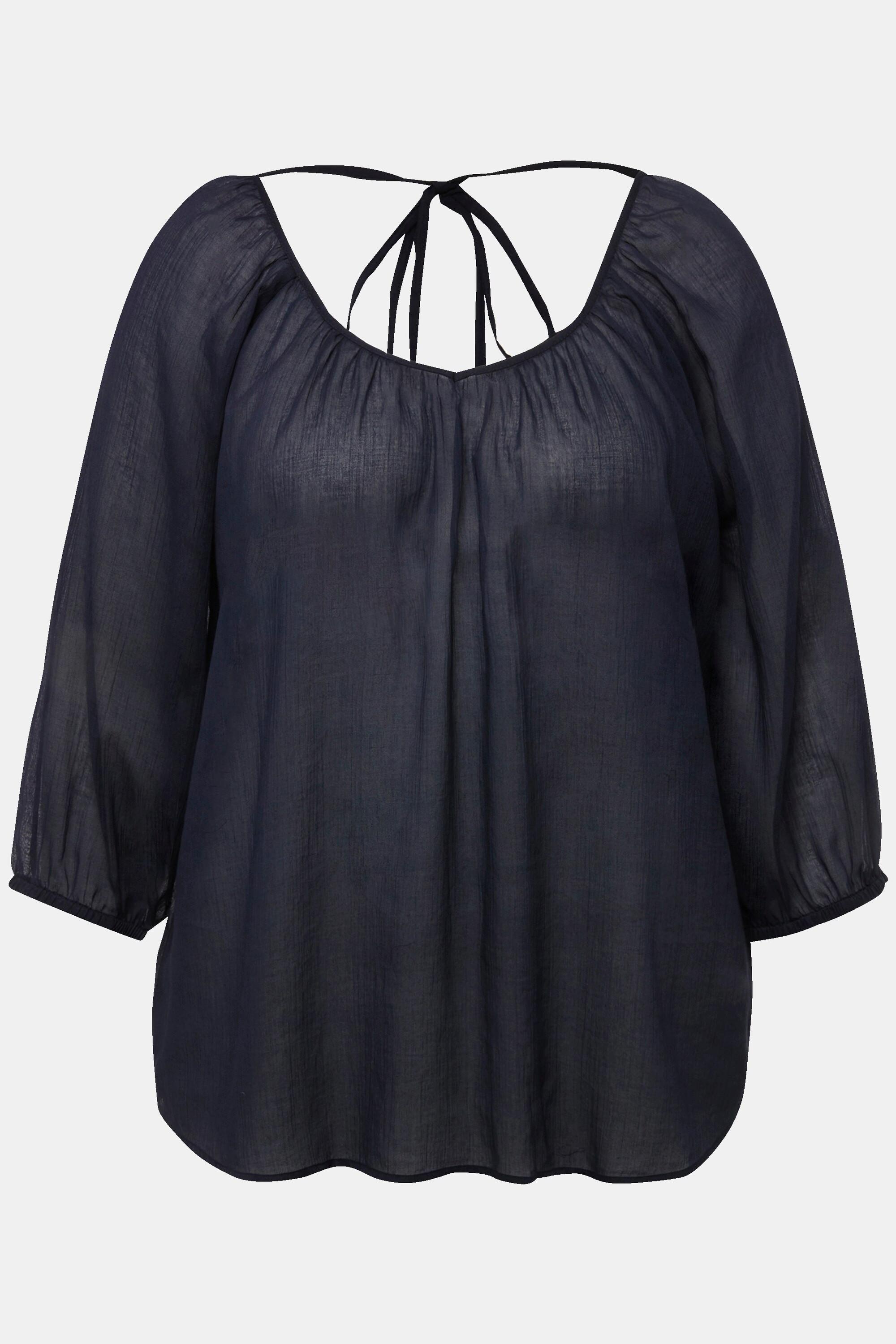 Ulla Popken Bluse floraler Druck V-Ausschnitt 3/4-Arm