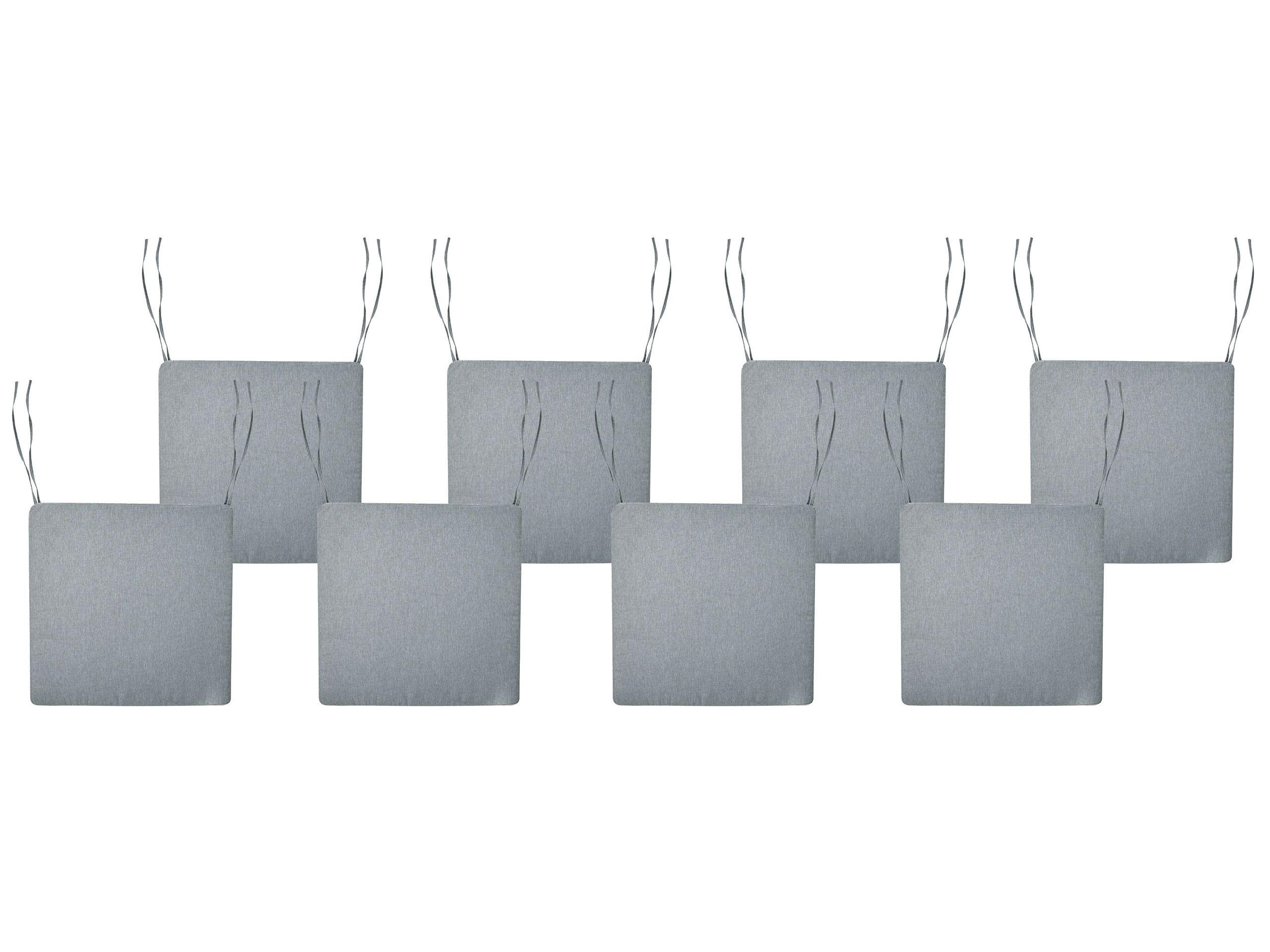 Beliani Gartenstuhlkissen 8er Set aus Kunstleinen Modern SASSARI PREMIUM