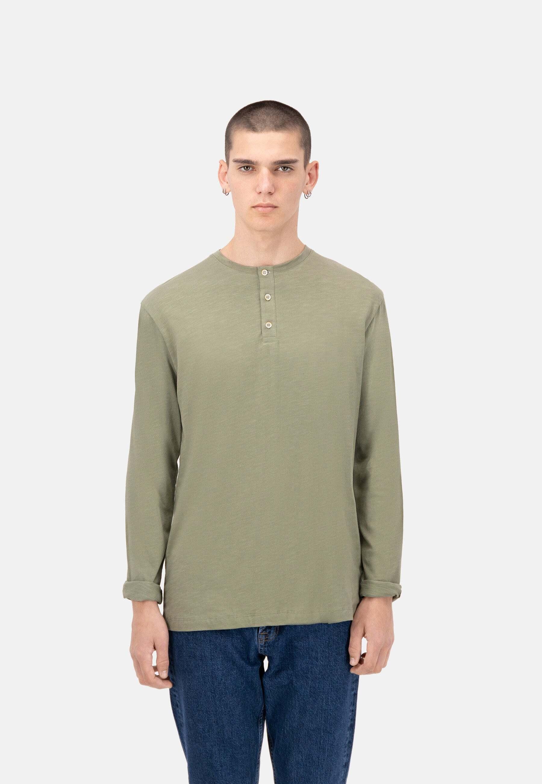 Colours & Sons Henley Slub Langarmshirt