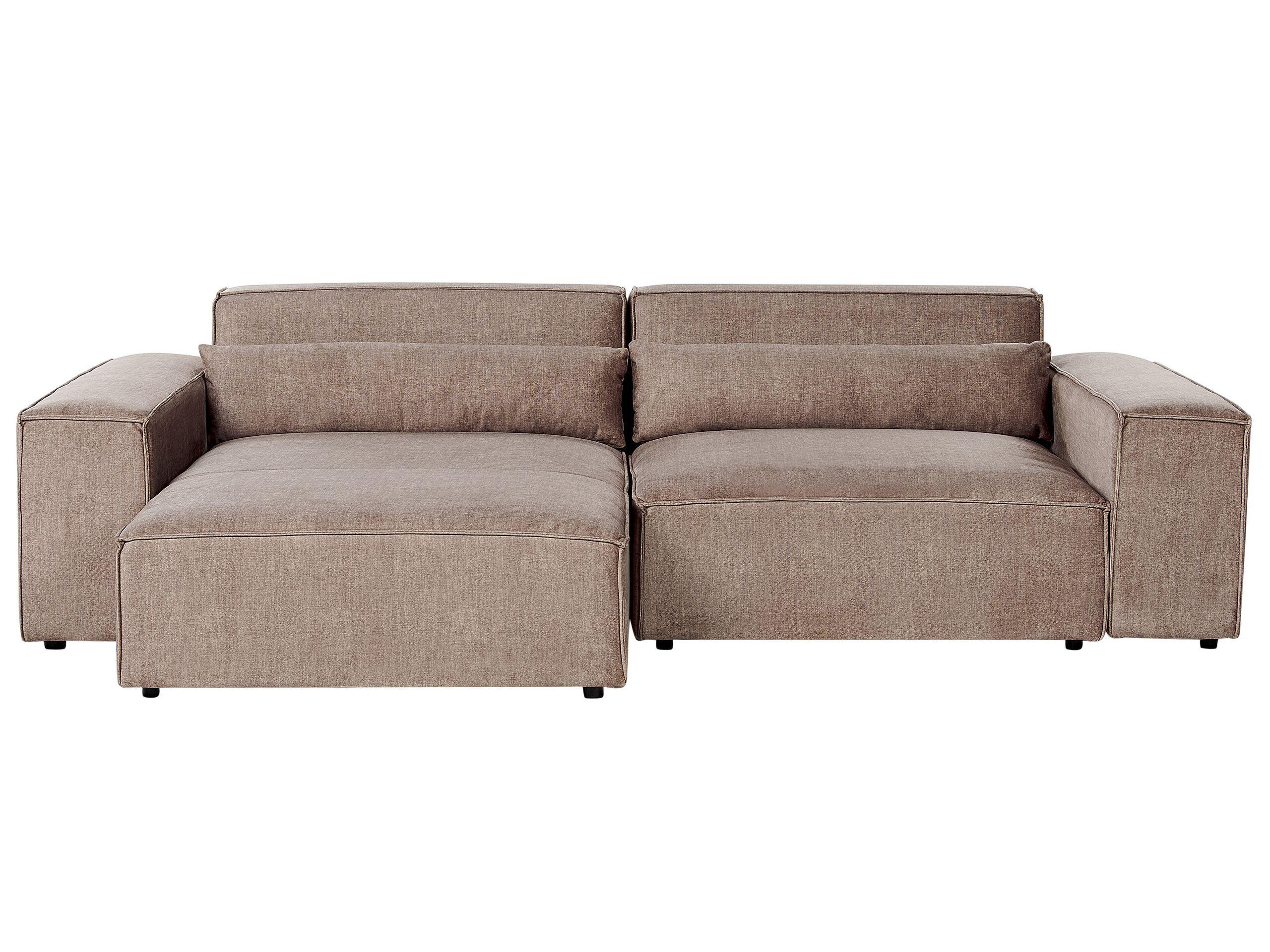 Beliani Ecksofa mit Ottomane aus Polyester Modern HELLNAR